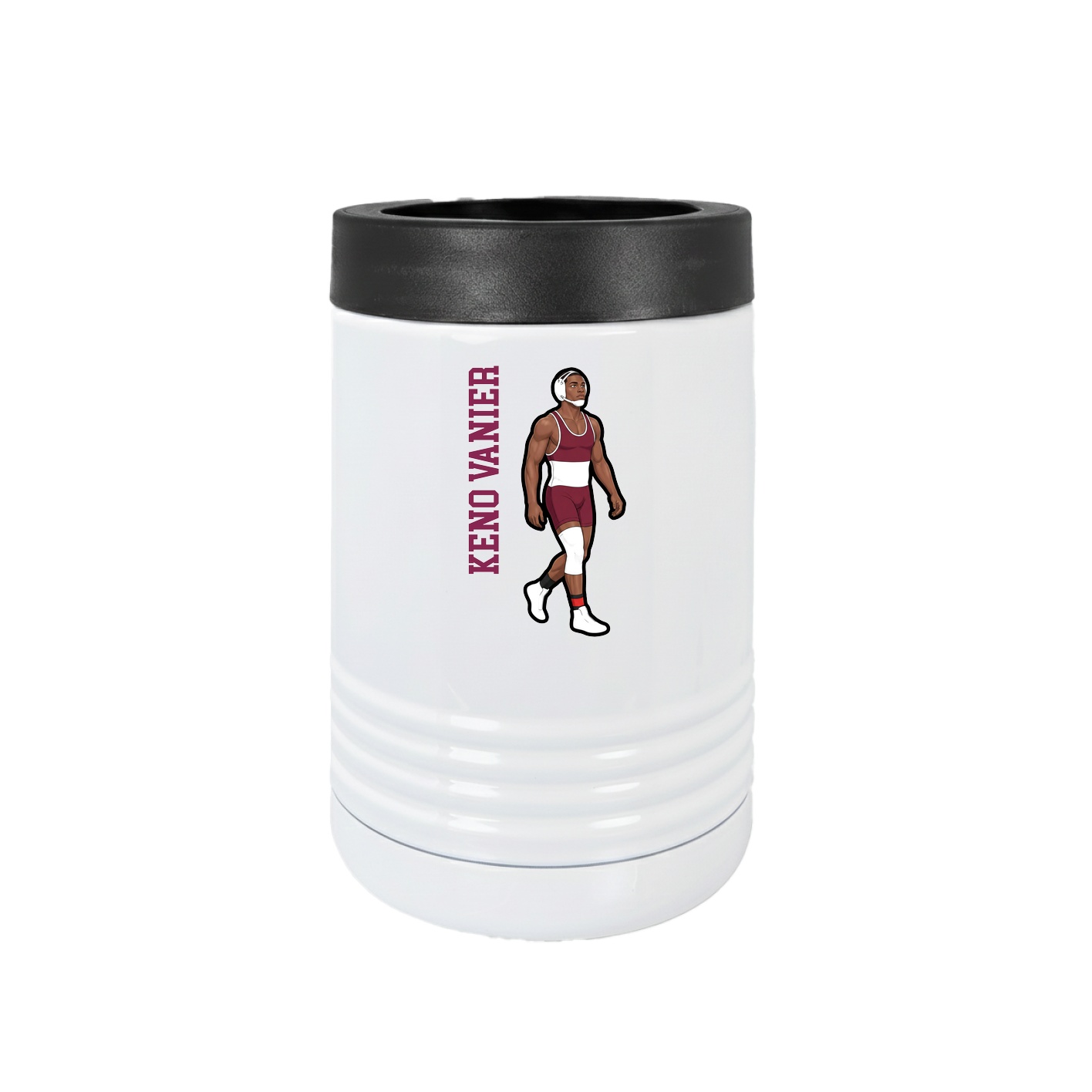 Beverage Holder — Name Vertical in White