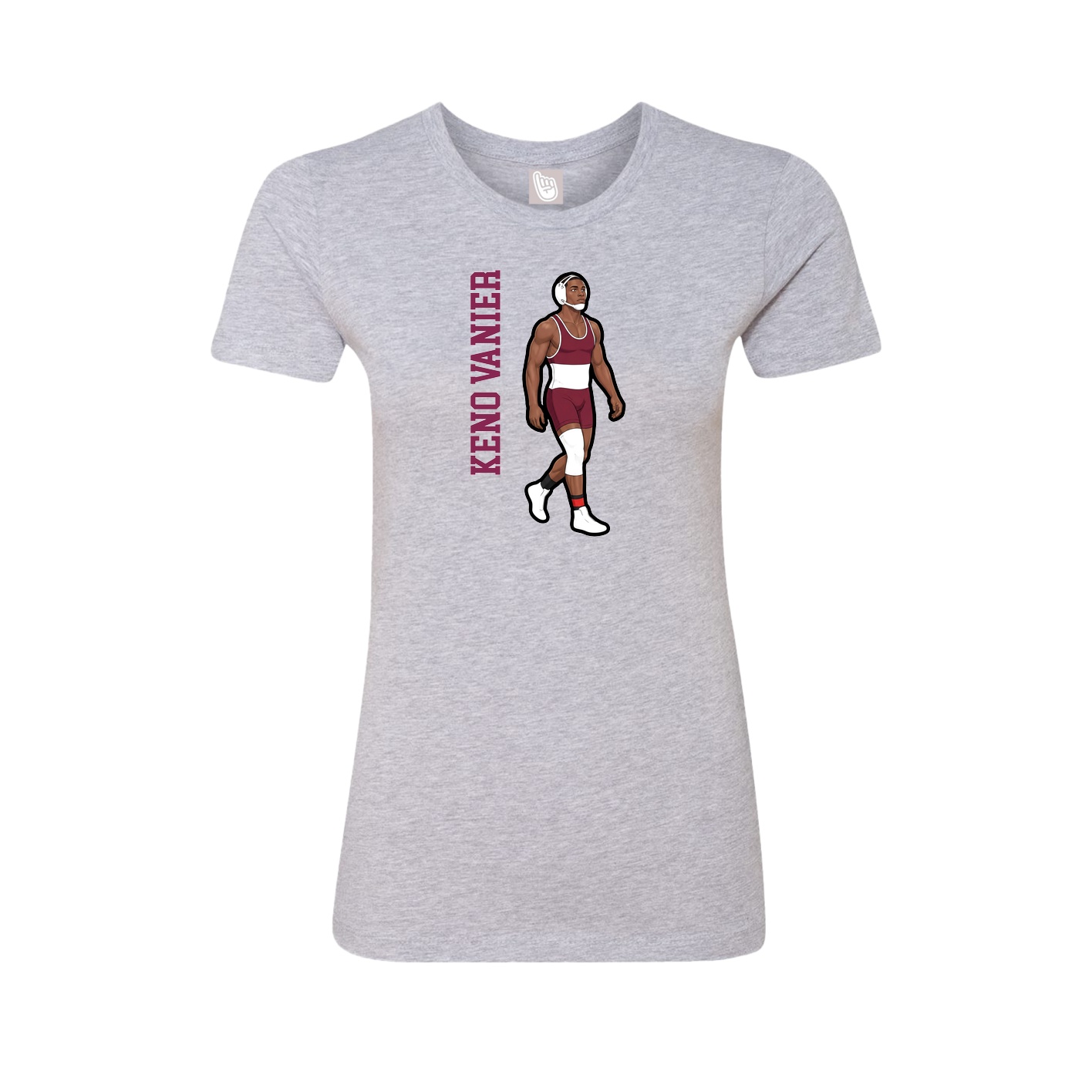 Womens Tee — Name Vertical in Grey