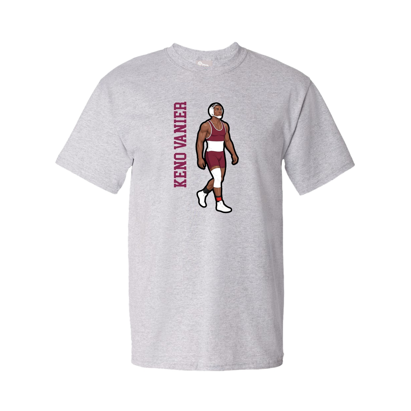 Youth Tee — Name Vertical in Grey