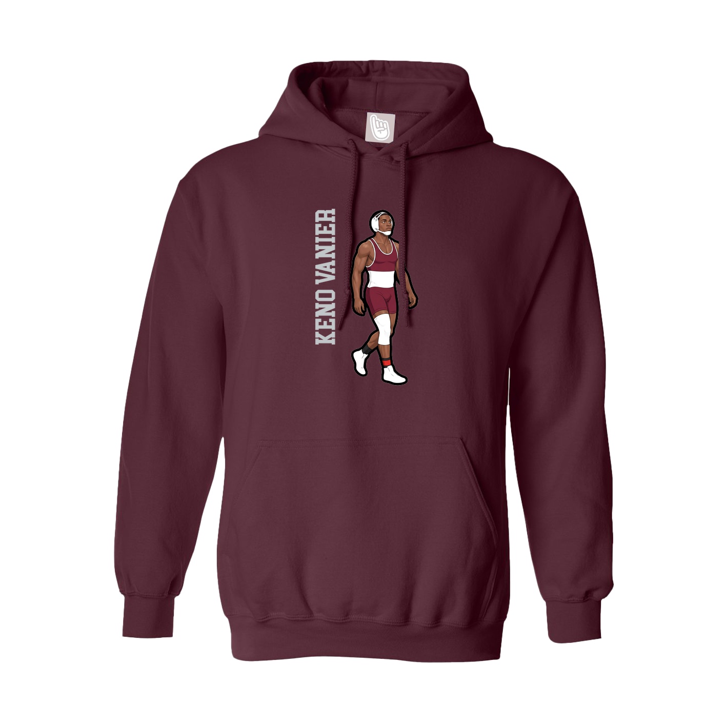 Youth Hoodie — Name Vertical in Maroon