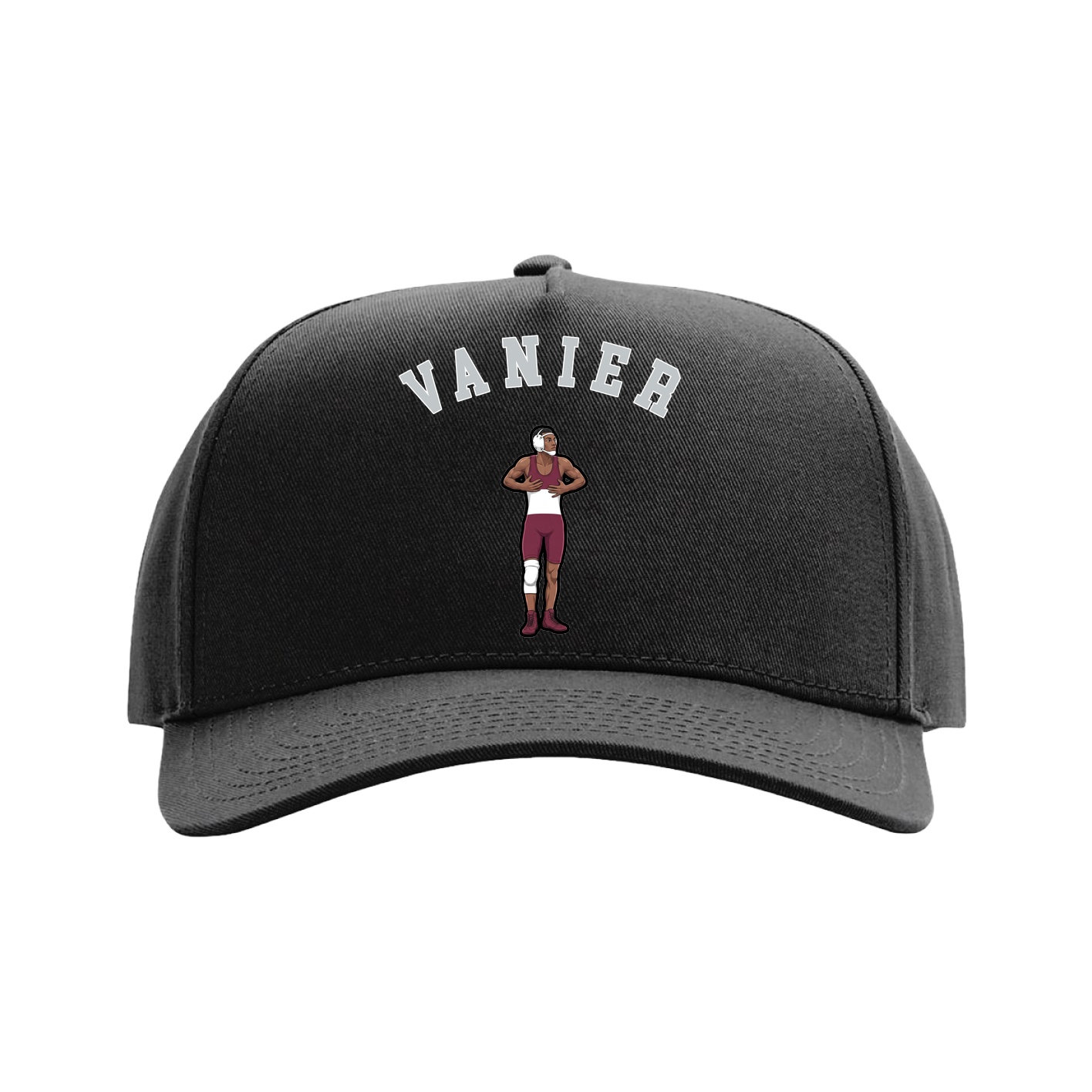 Full Fabric Five-Panel Champ Cap — Shirsey Arch in Black
