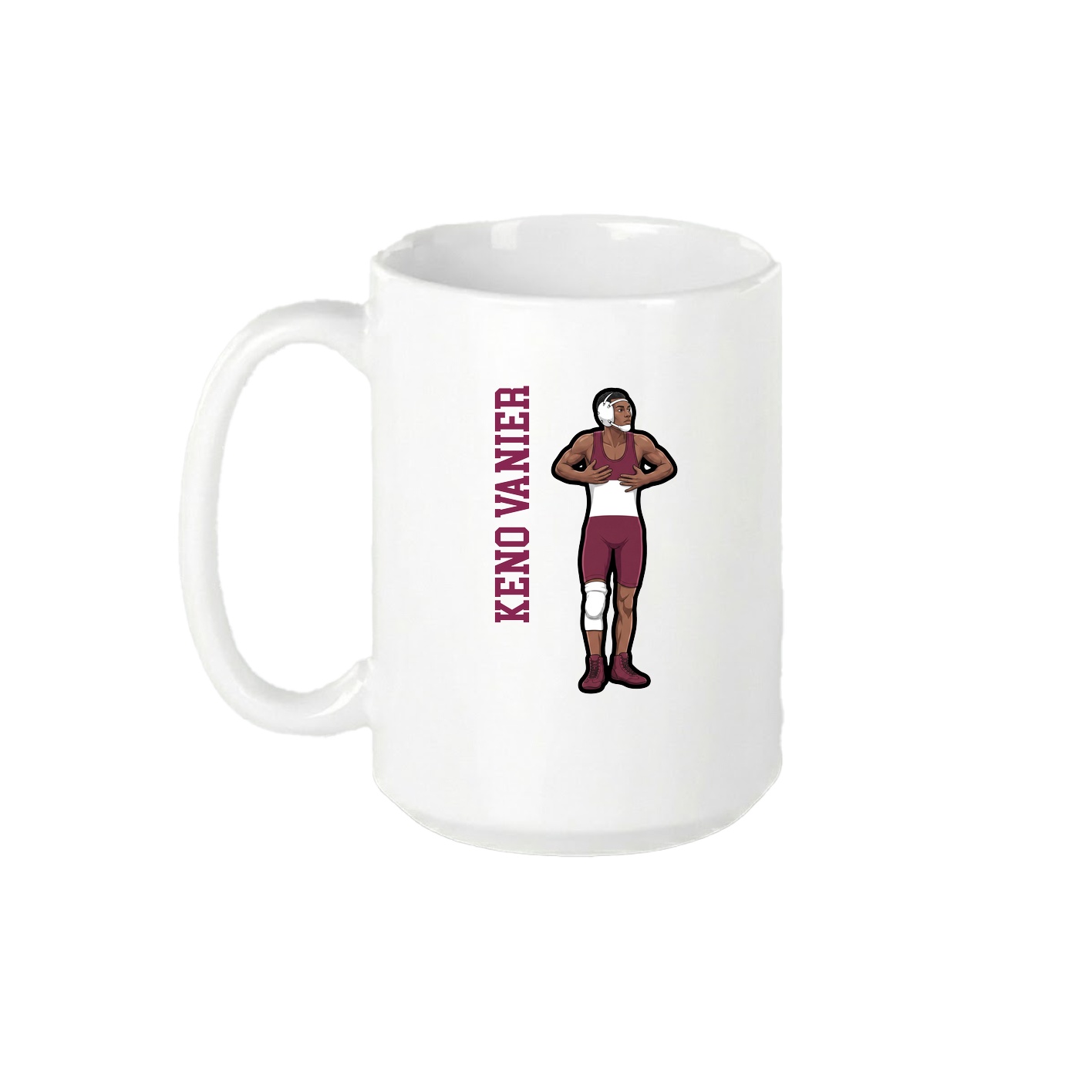 15oz Coffee Mug — Name Vertical in White