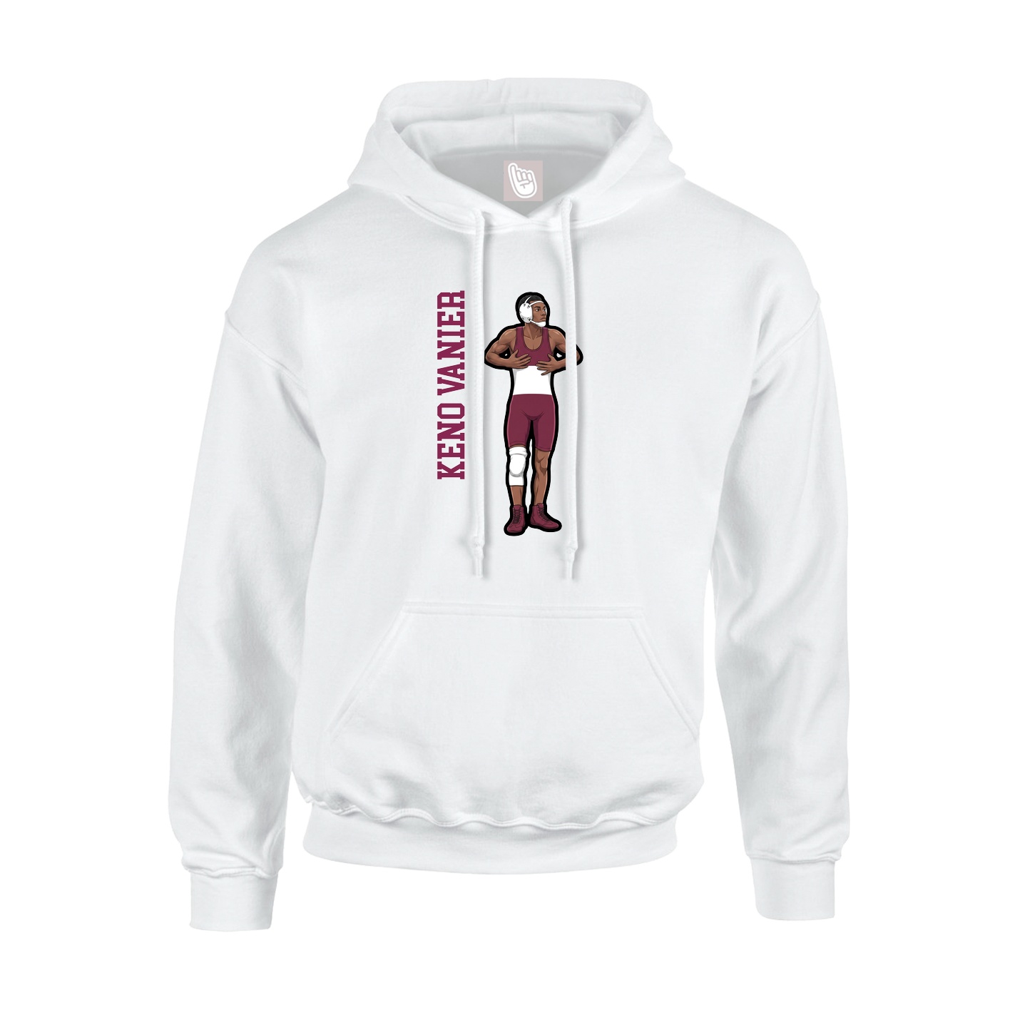 Hoodie — Name Vertical in White