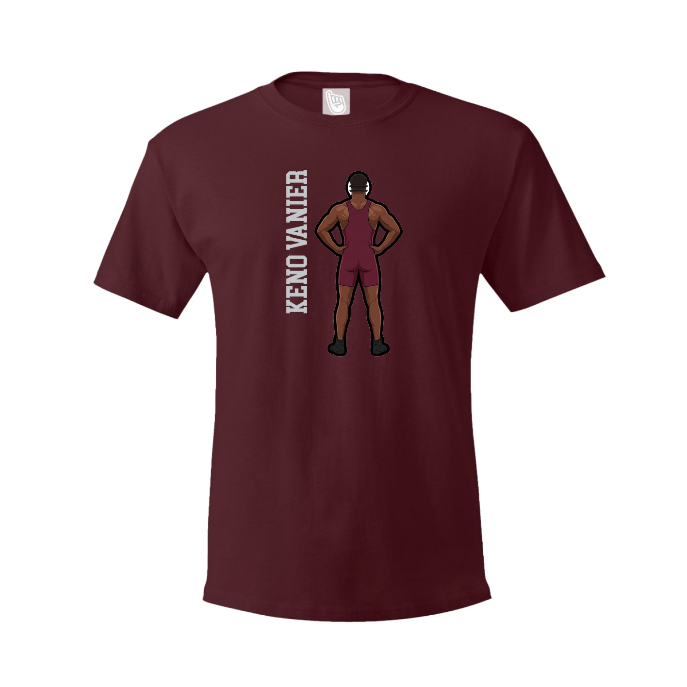 Youth Tee — Name Vertical in Maroon