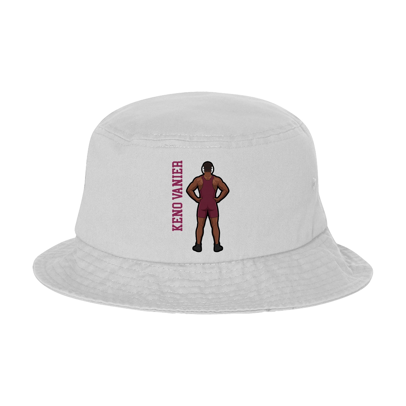 Bucket Cap — Name Vertical in White