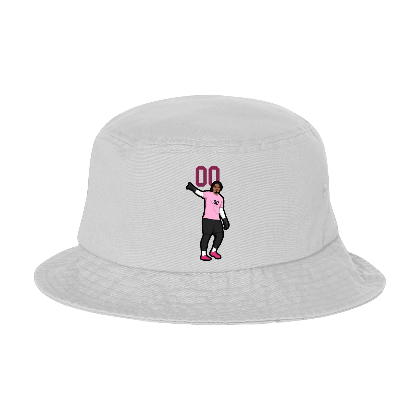 Bucket Cap — Number Top in White