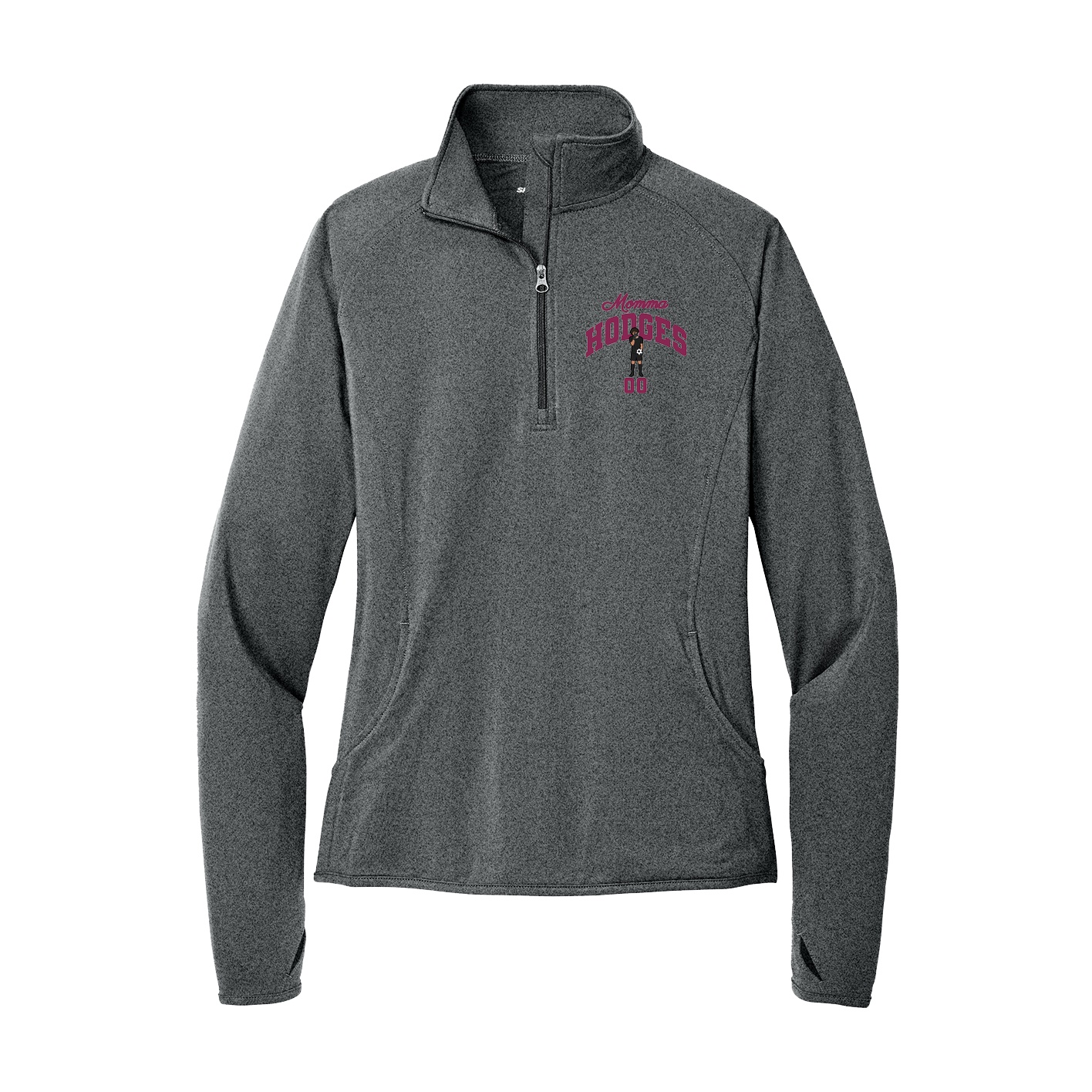 Women's Q-Zip Pullover — Mothers Day Arch in Grey