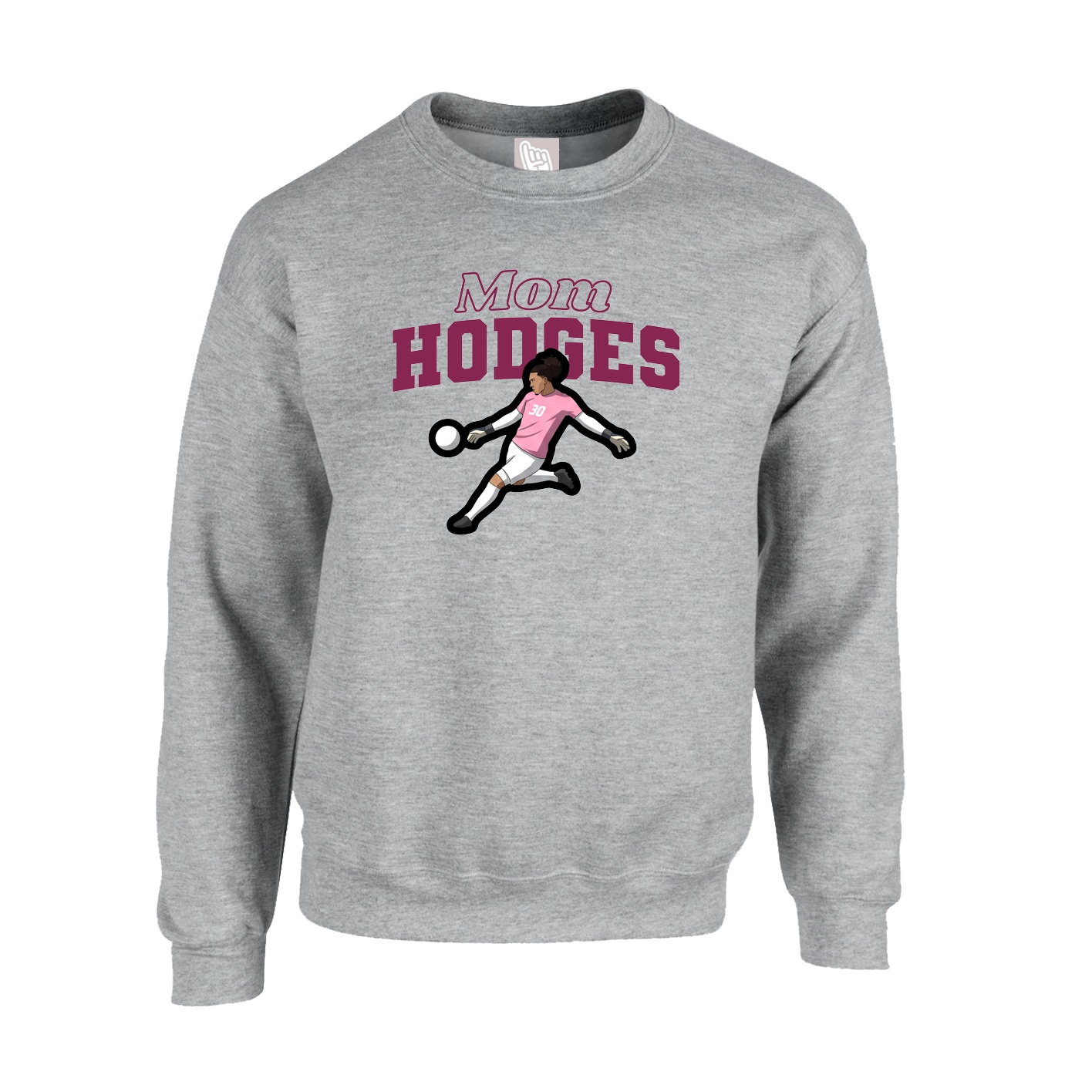 Fleece Crew — Mothers Day Block in Grey