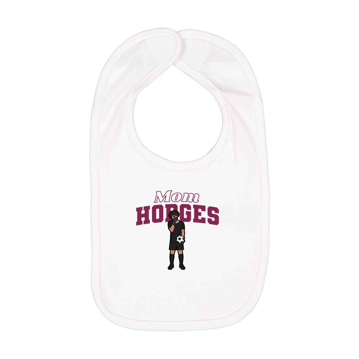 Infant Bib — Mothers Day Block in White