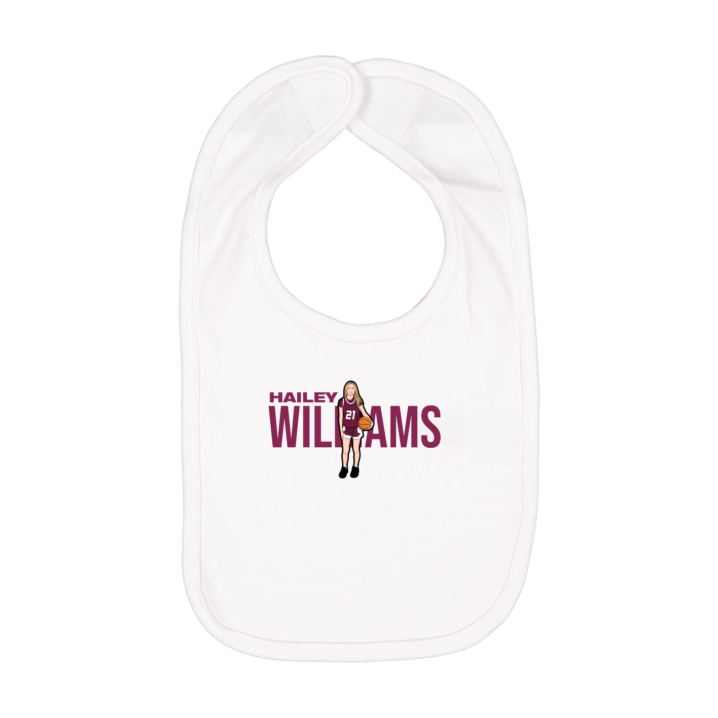 Infant Bib — Player Name in White