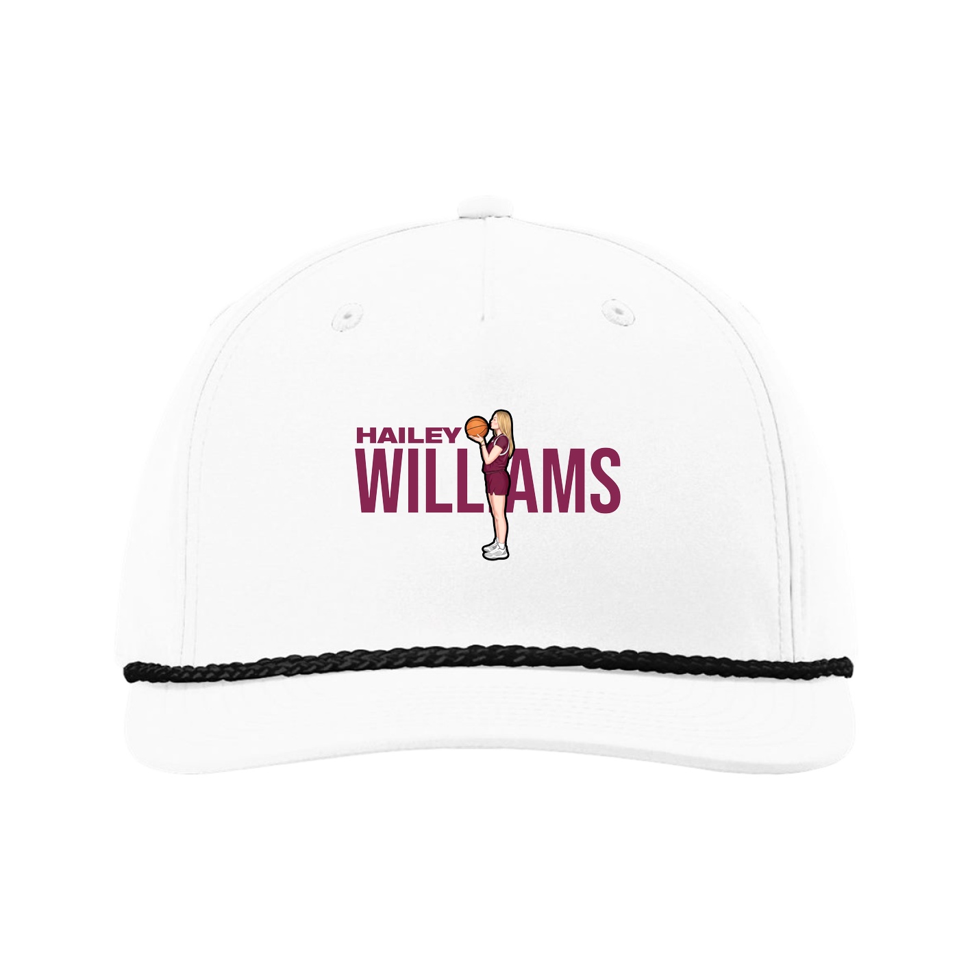 Five-Panel Classic Rope Cap — Player Name in White