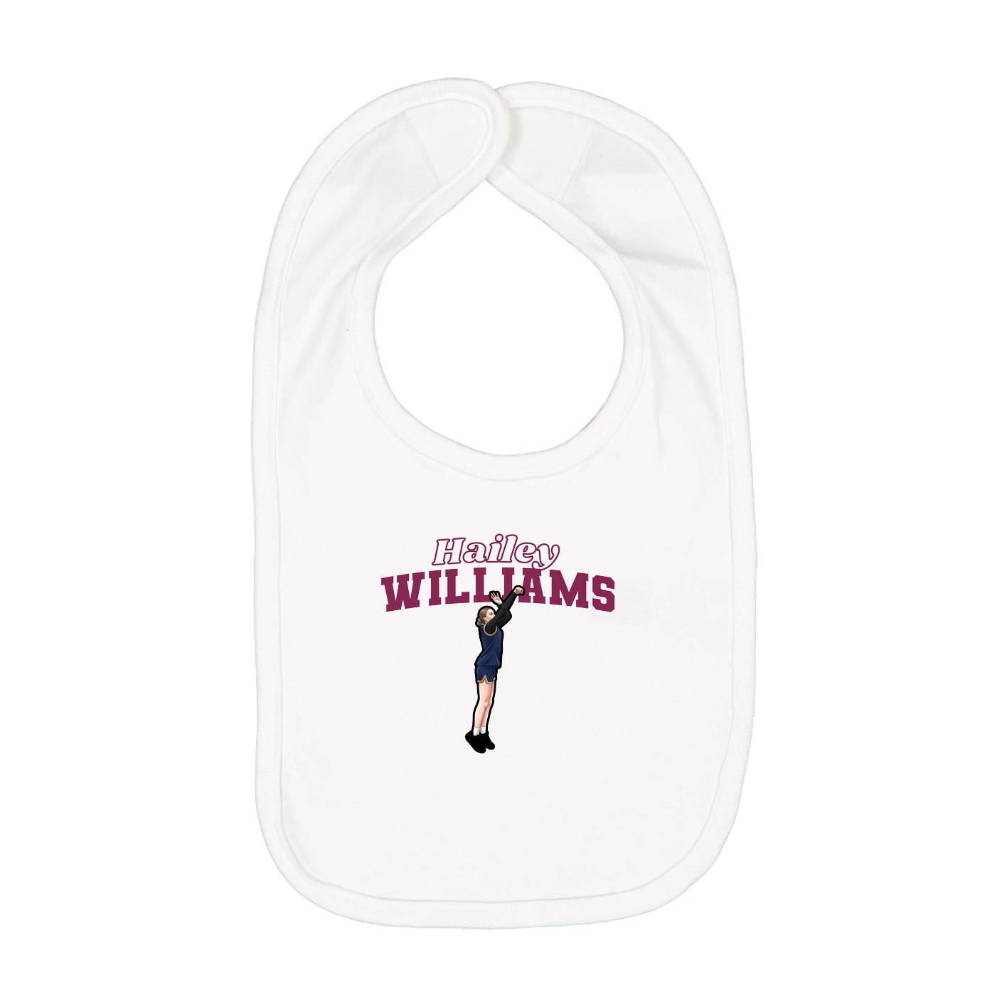 Infant Bib — Name Arch in White