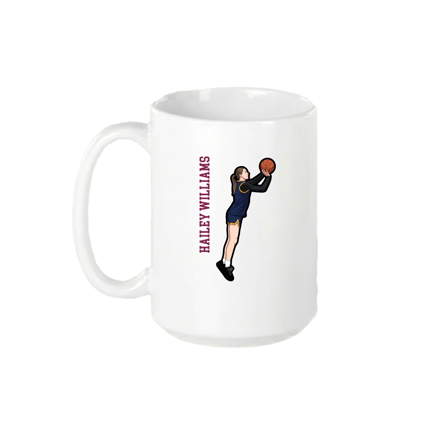 15oz Coffee Mug — Name Vertical in White