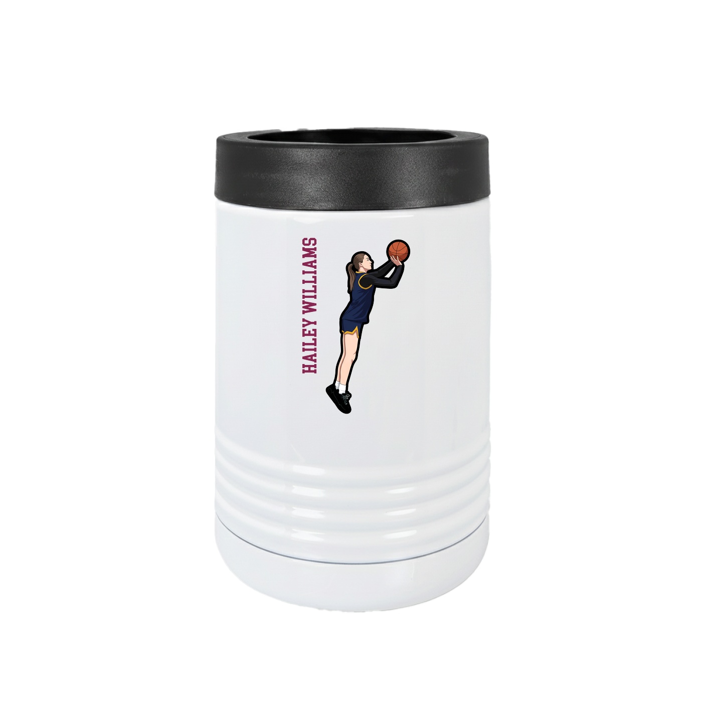 Beverage Holder — Name Vertical in White