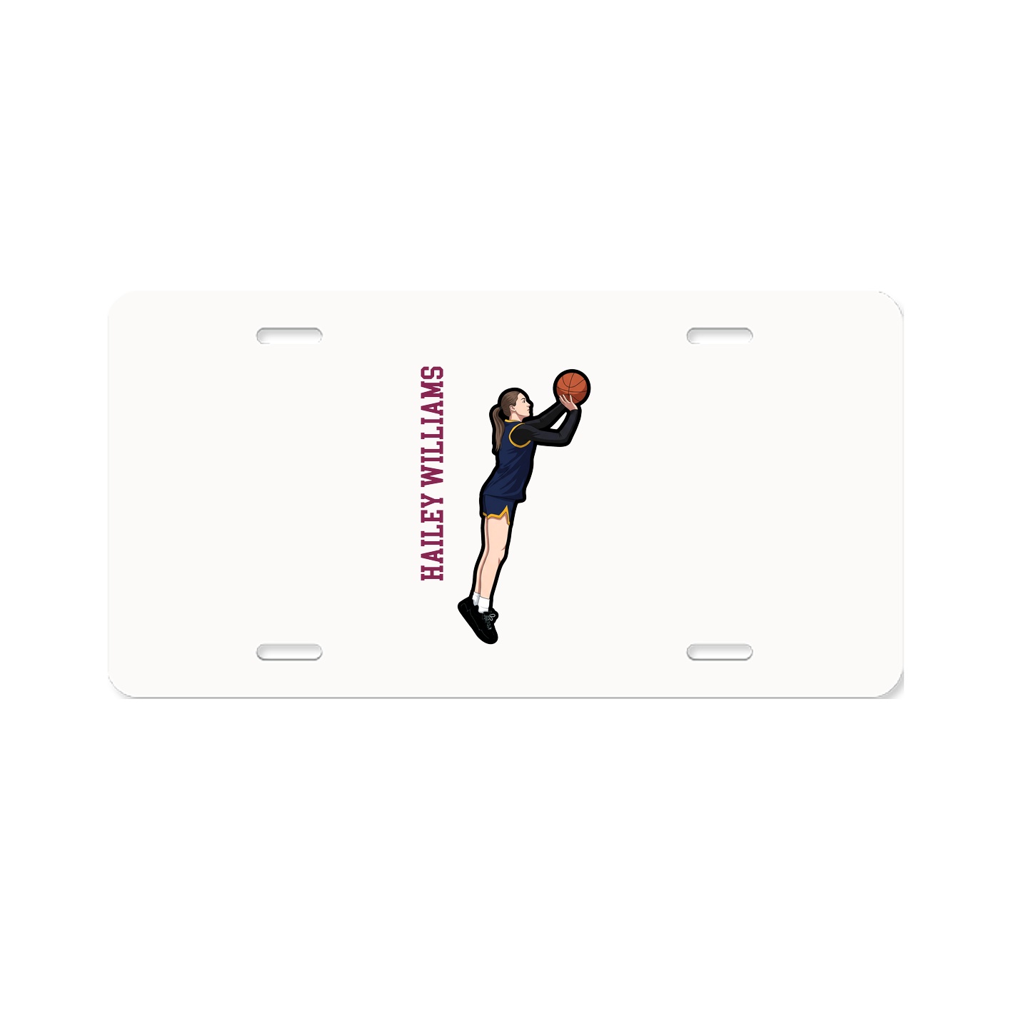 License Plate — Name Vertical in Classic