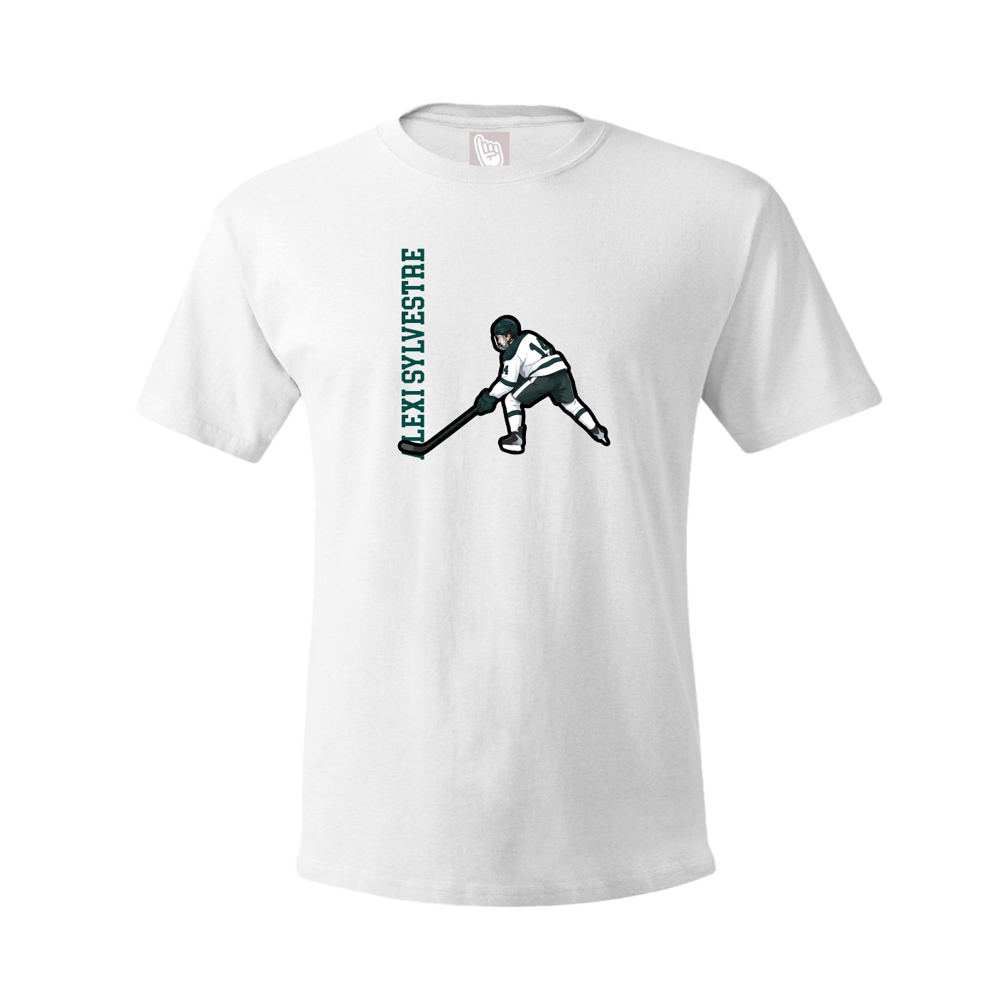 Youth Tee — Name Vertical in White