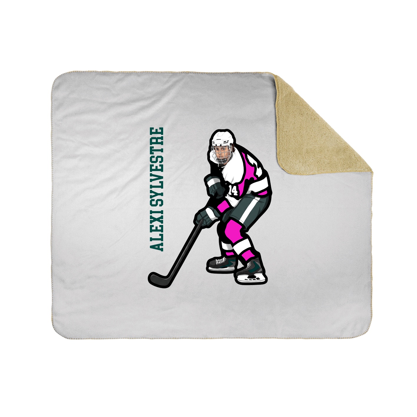 Throw Blanket — Name Vertical in White