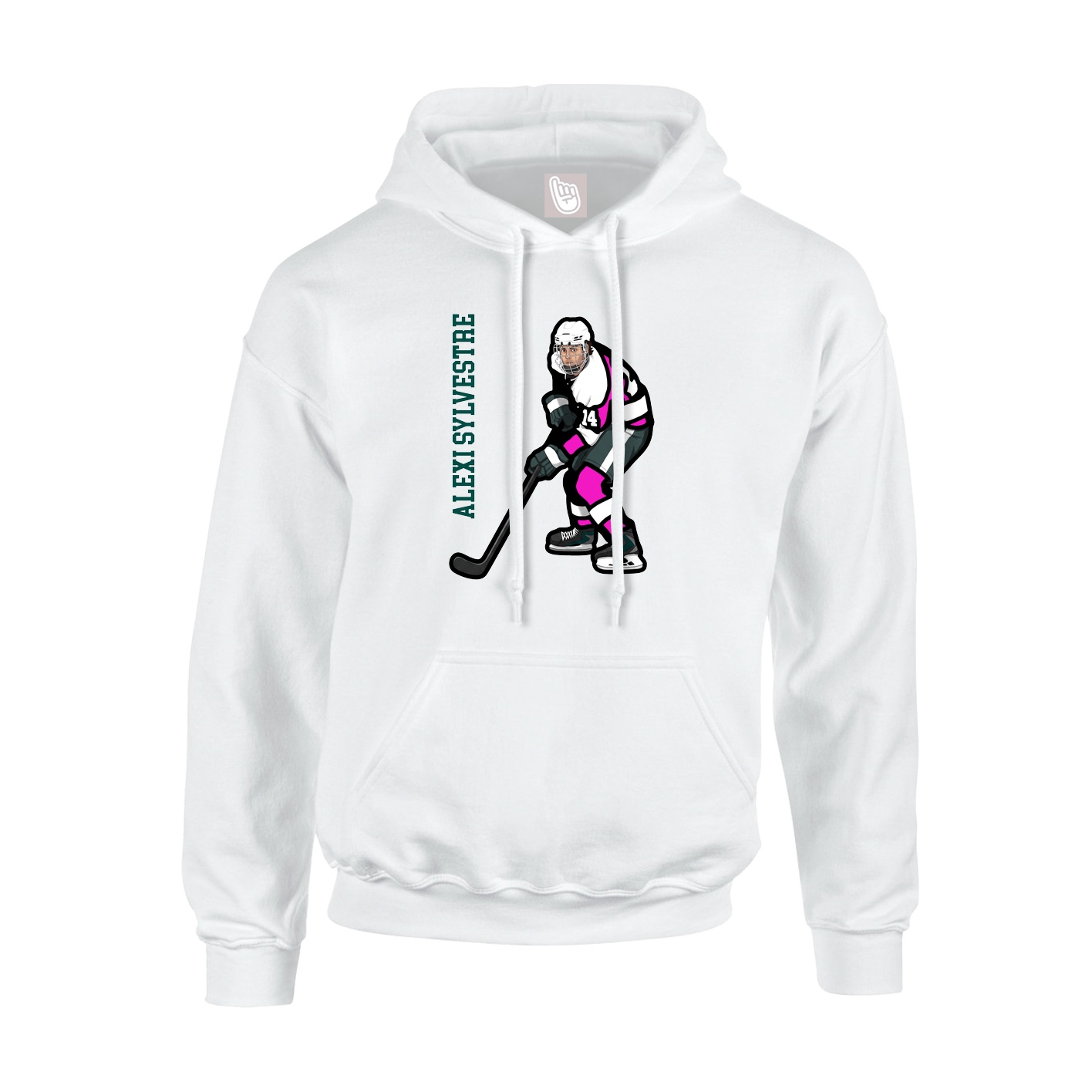 Youth Hoodie — Name Vertical in White