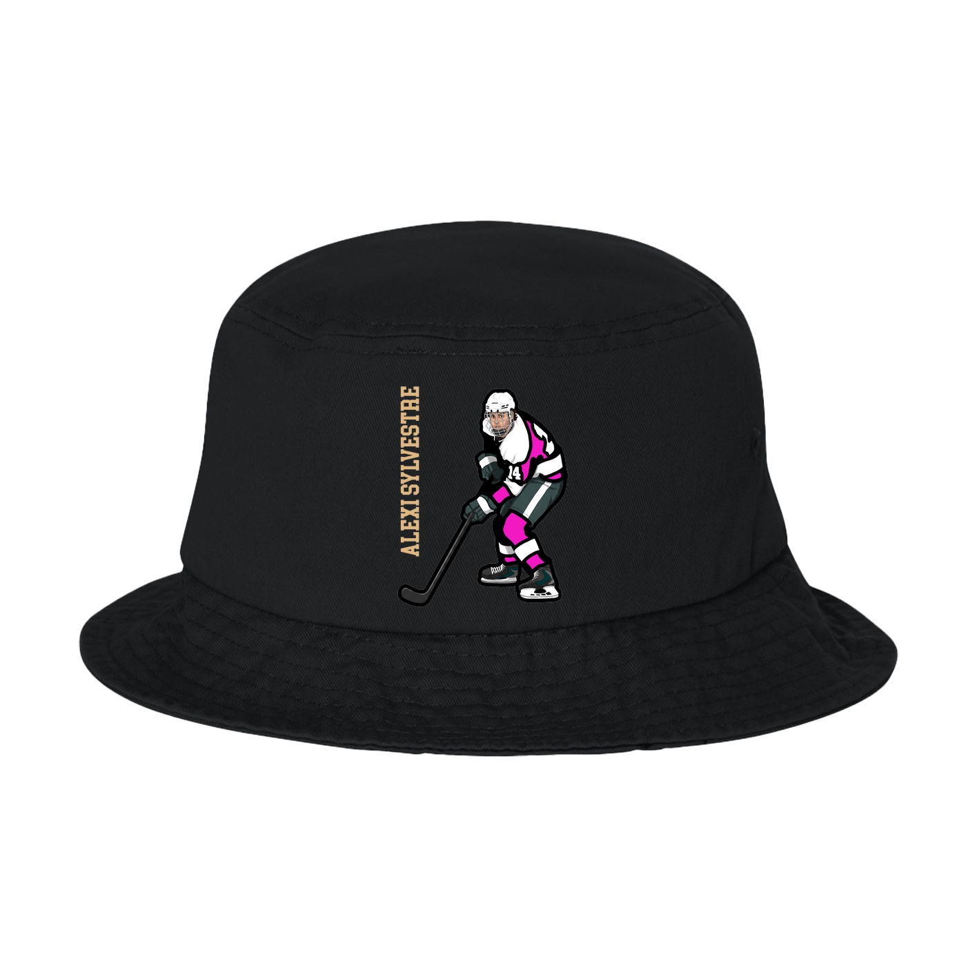 Bucket Cap — Name Vertical in Black