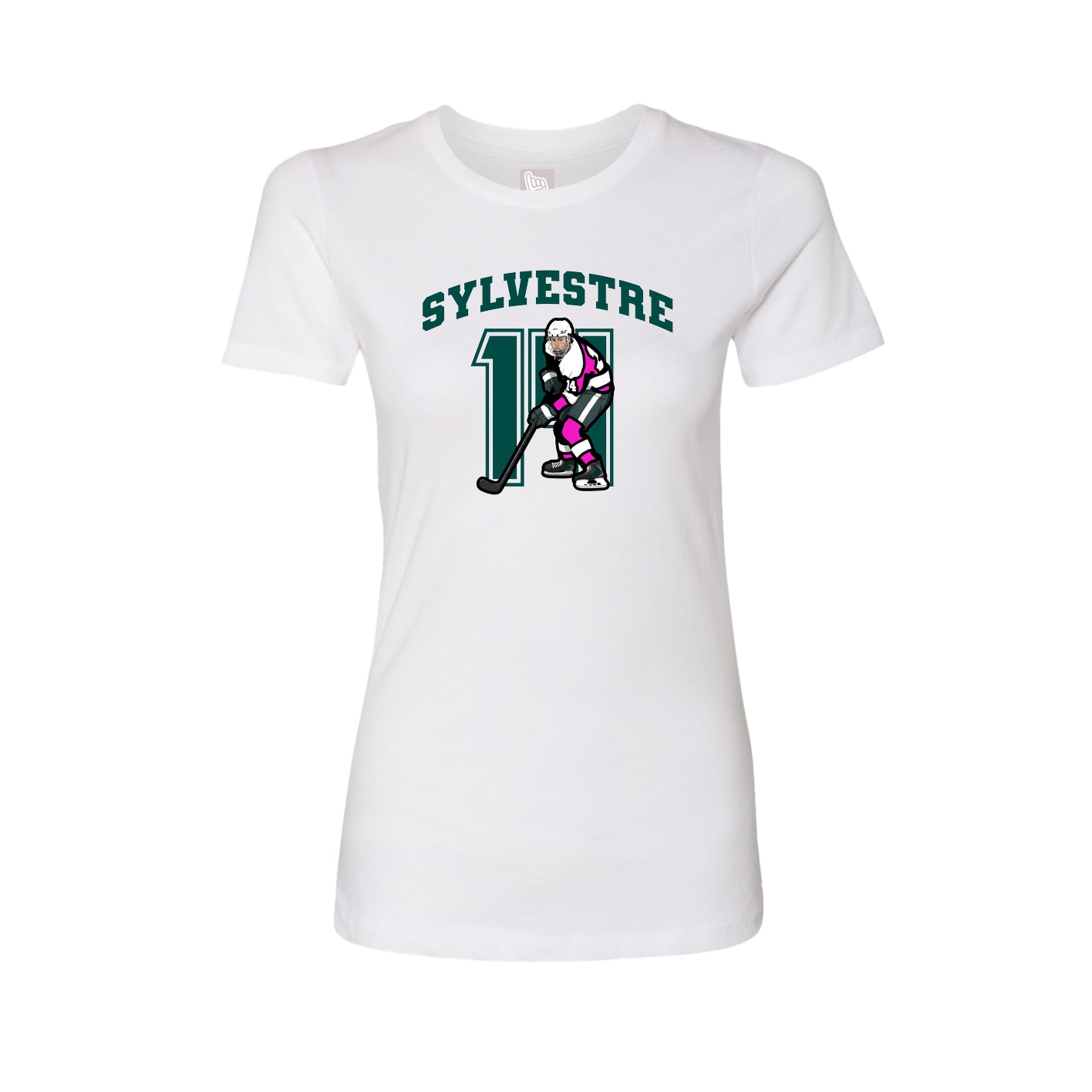 Fitted Women's Tee — Number in White
