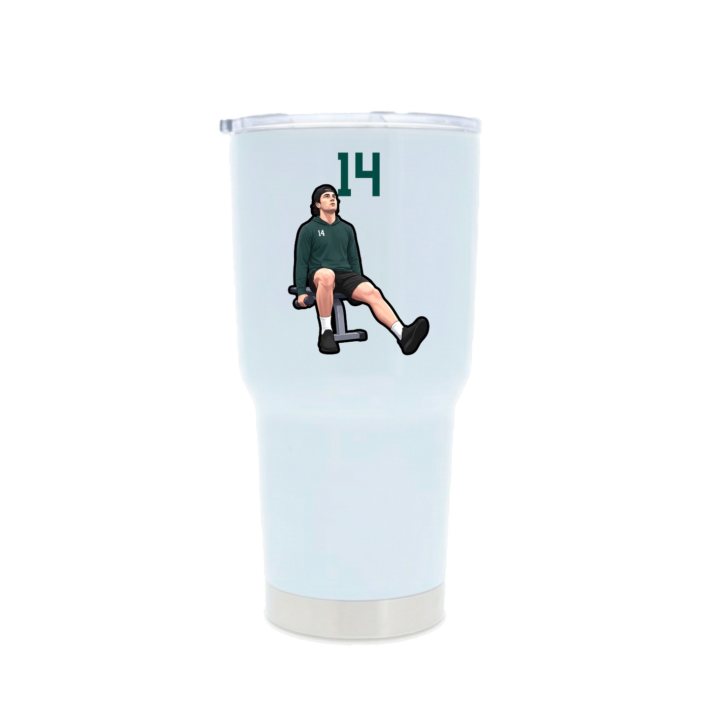 30oz Stainless Steel Tumbler — Number Top in White