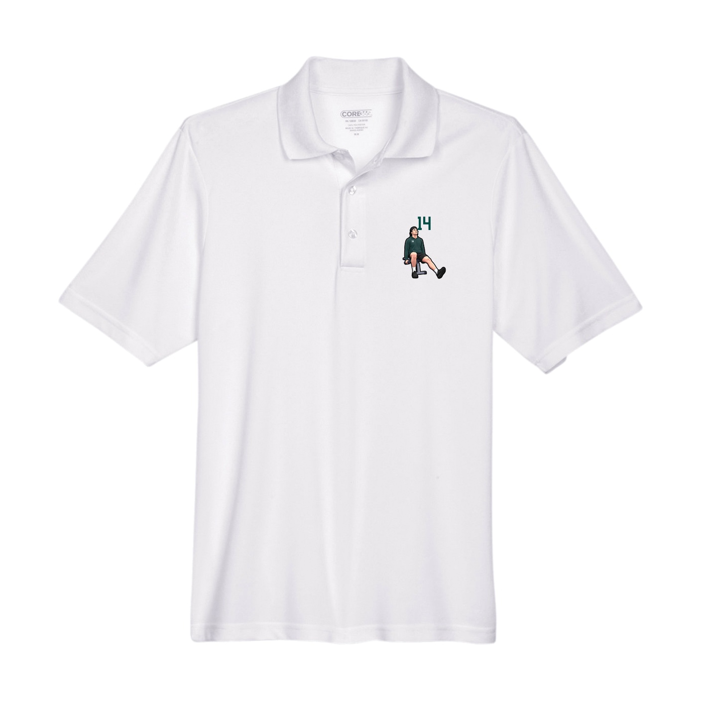 Performance Polo — Number Top in White