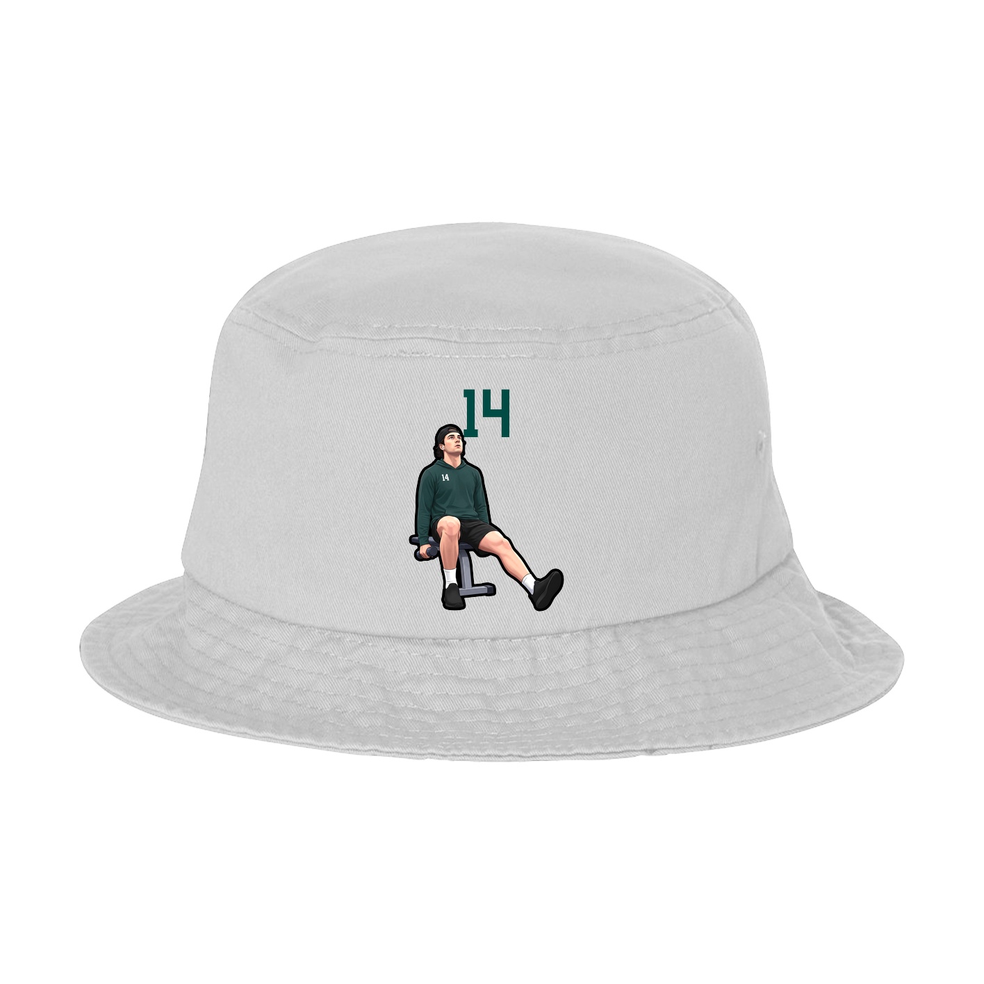 Bucket Cap — Number Top in White