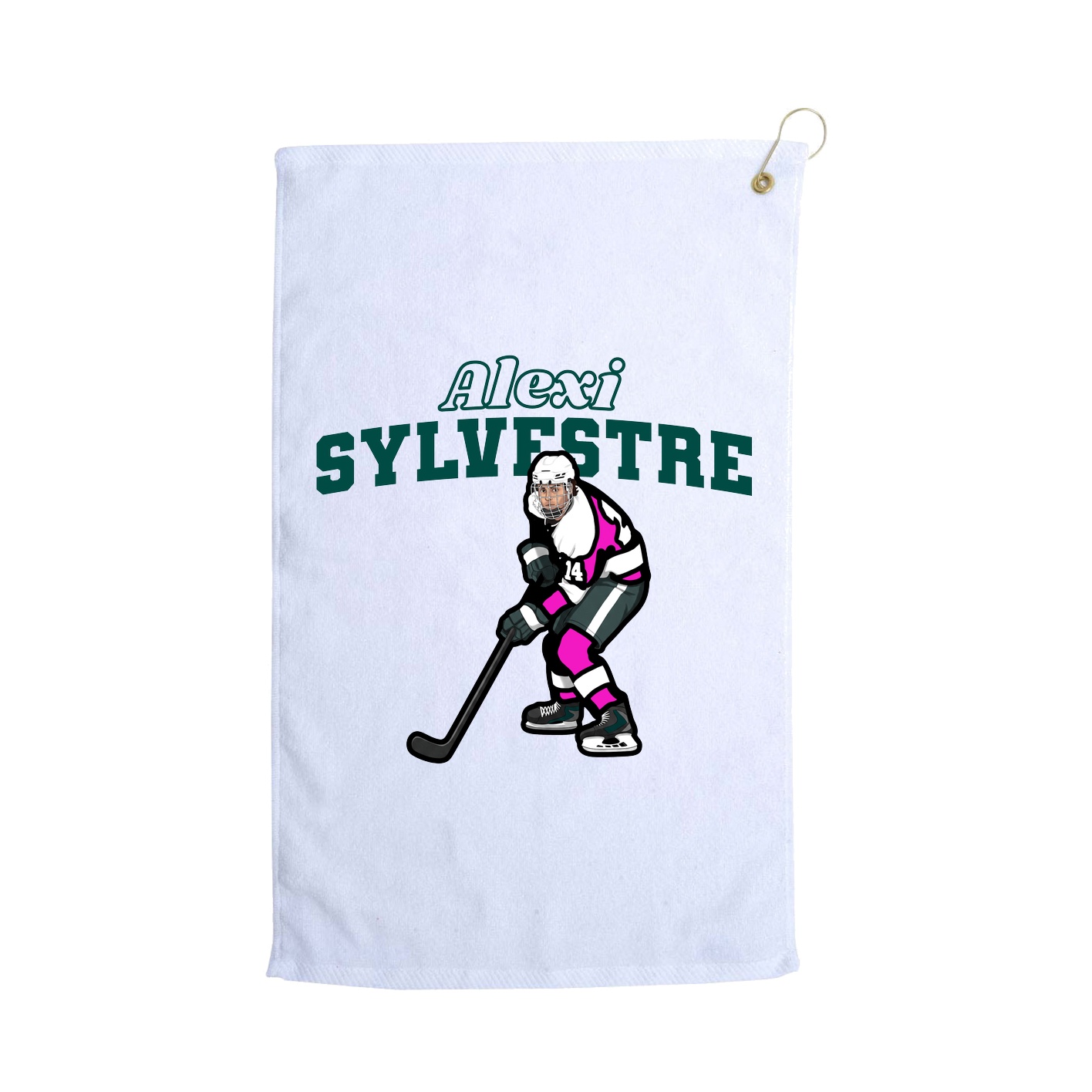 Golf Towel — Name Arch in White