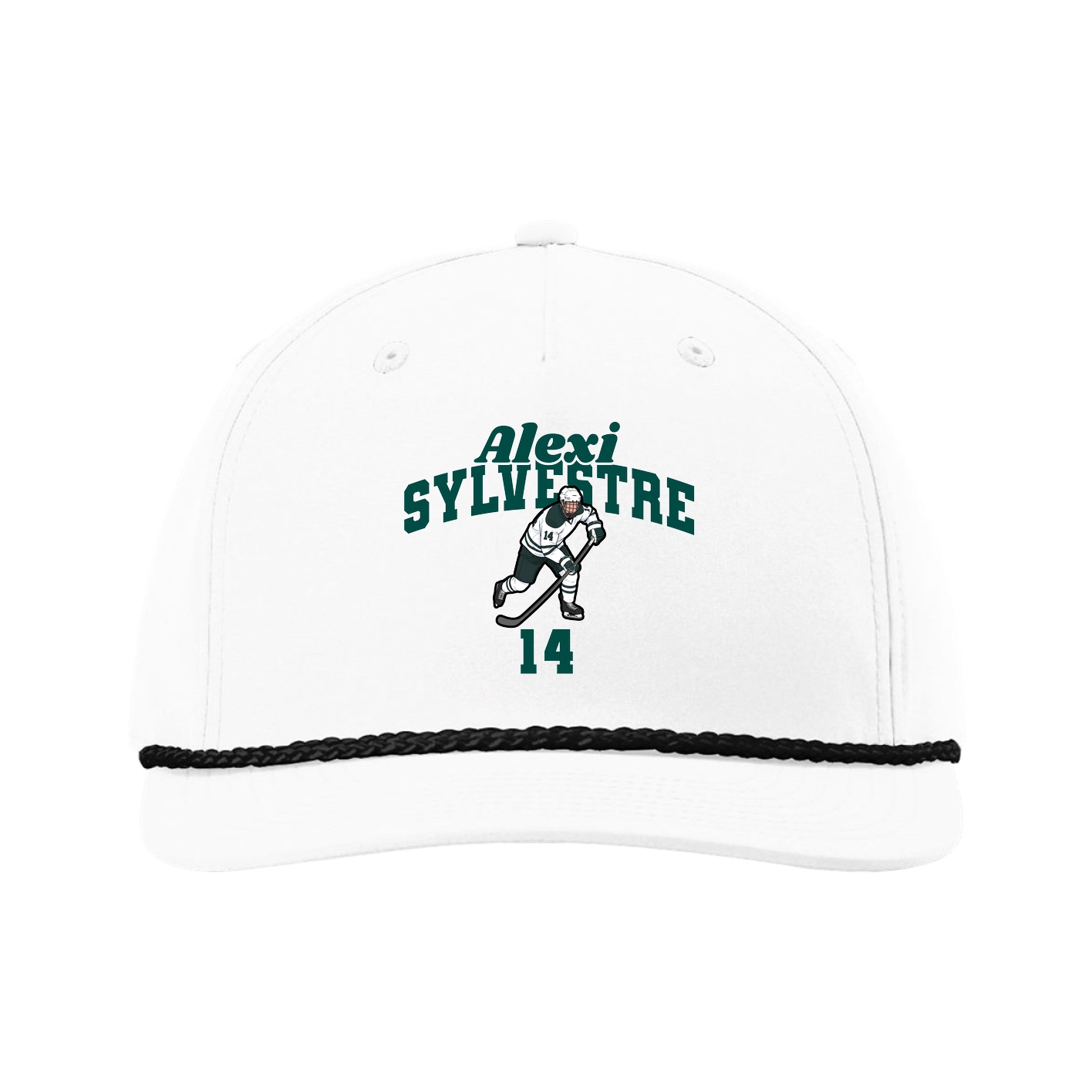 Five-Panel Classic Rope Cap — Signature Arch in White