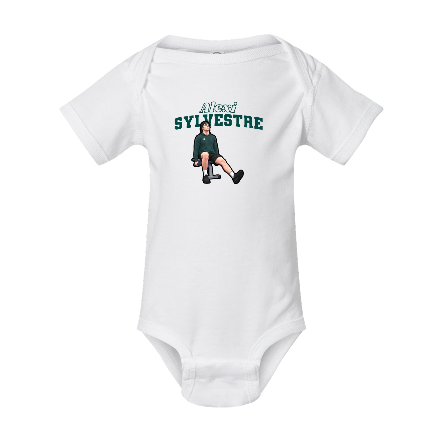 Baby Onesie — Name Arch in White