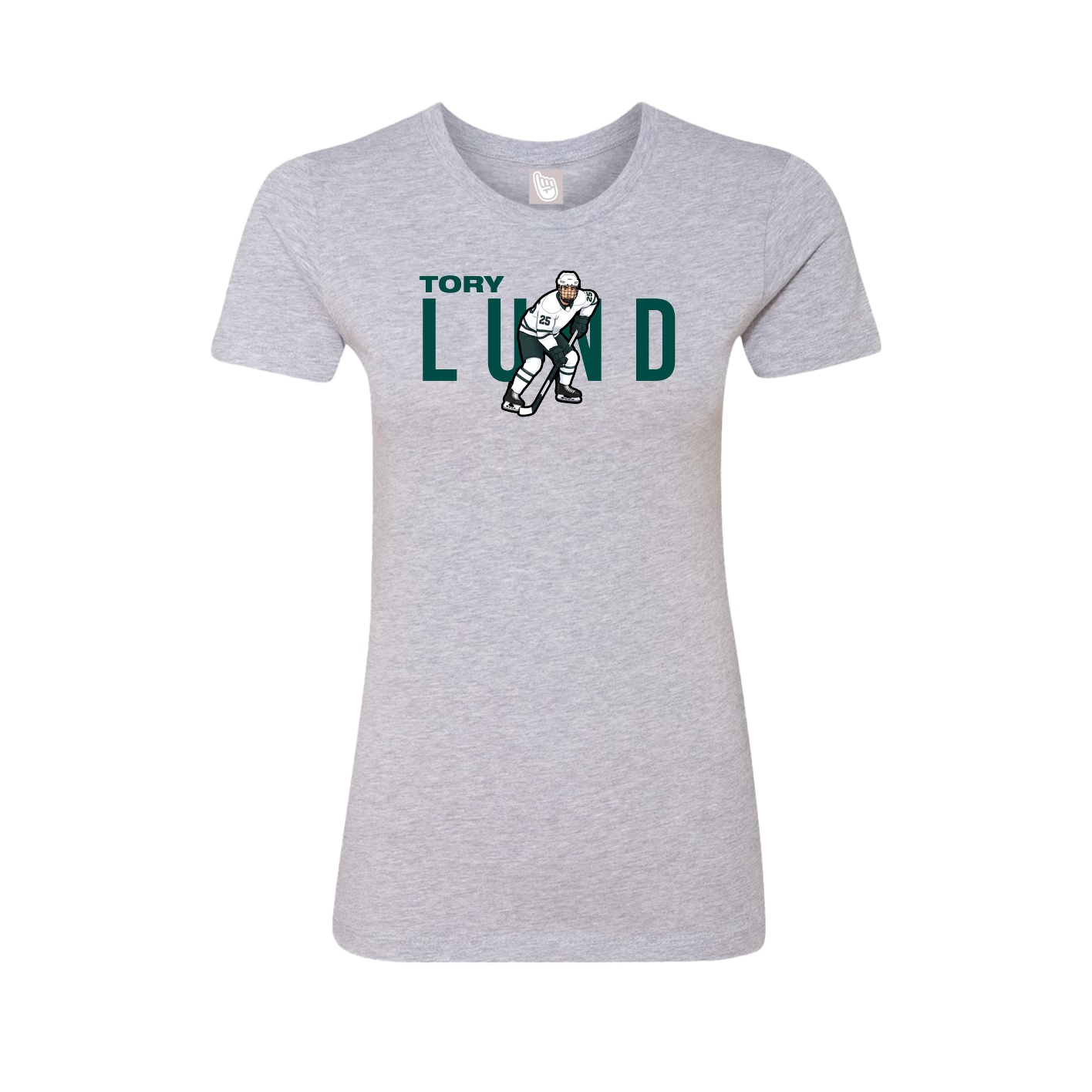 Fitted Women's Tee — Player Name in Grey