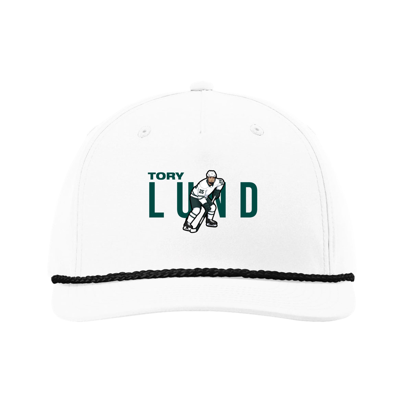 Five-Panel Classic Rope Cap — Player Name in White