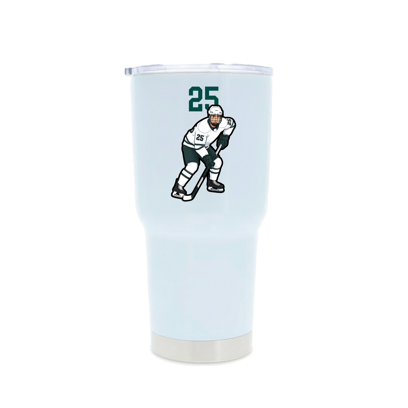30oz Stainless Steel Tumbler — Number Top in White