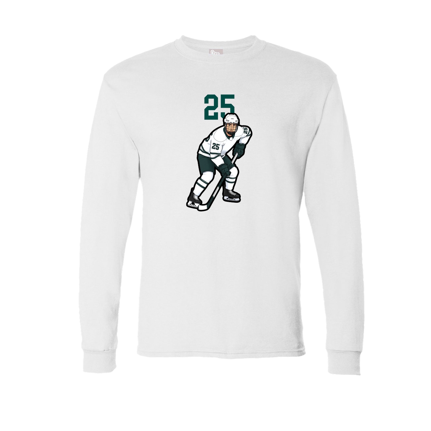 Long Sleeve Tee — Number Top in White