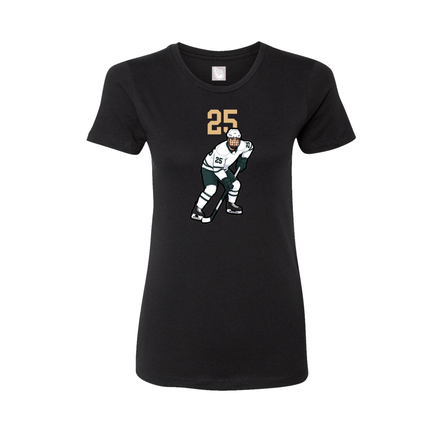 Fitted Women's Tee — Number Top in Black