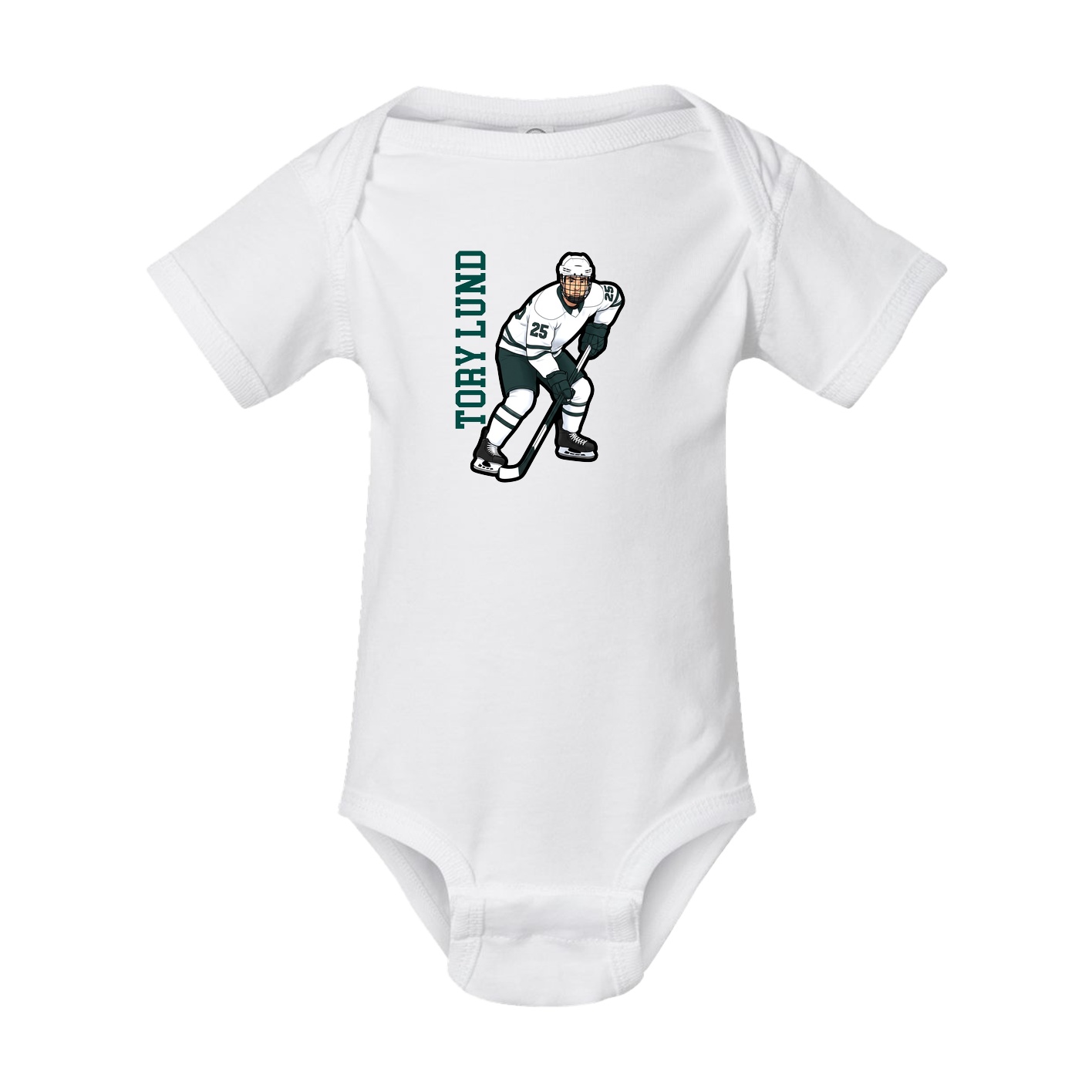 Baby Onesie — Name Vertical in White