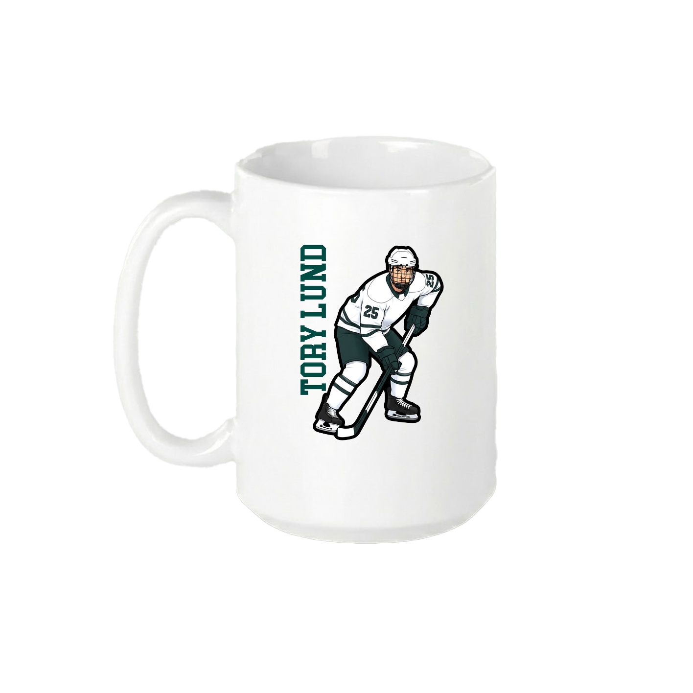 15oz Coffee Mug — Name Vertical in White