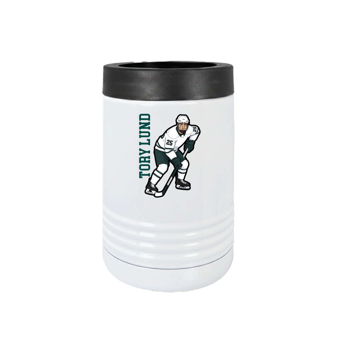 Beverage Holder — Name Vertical in White