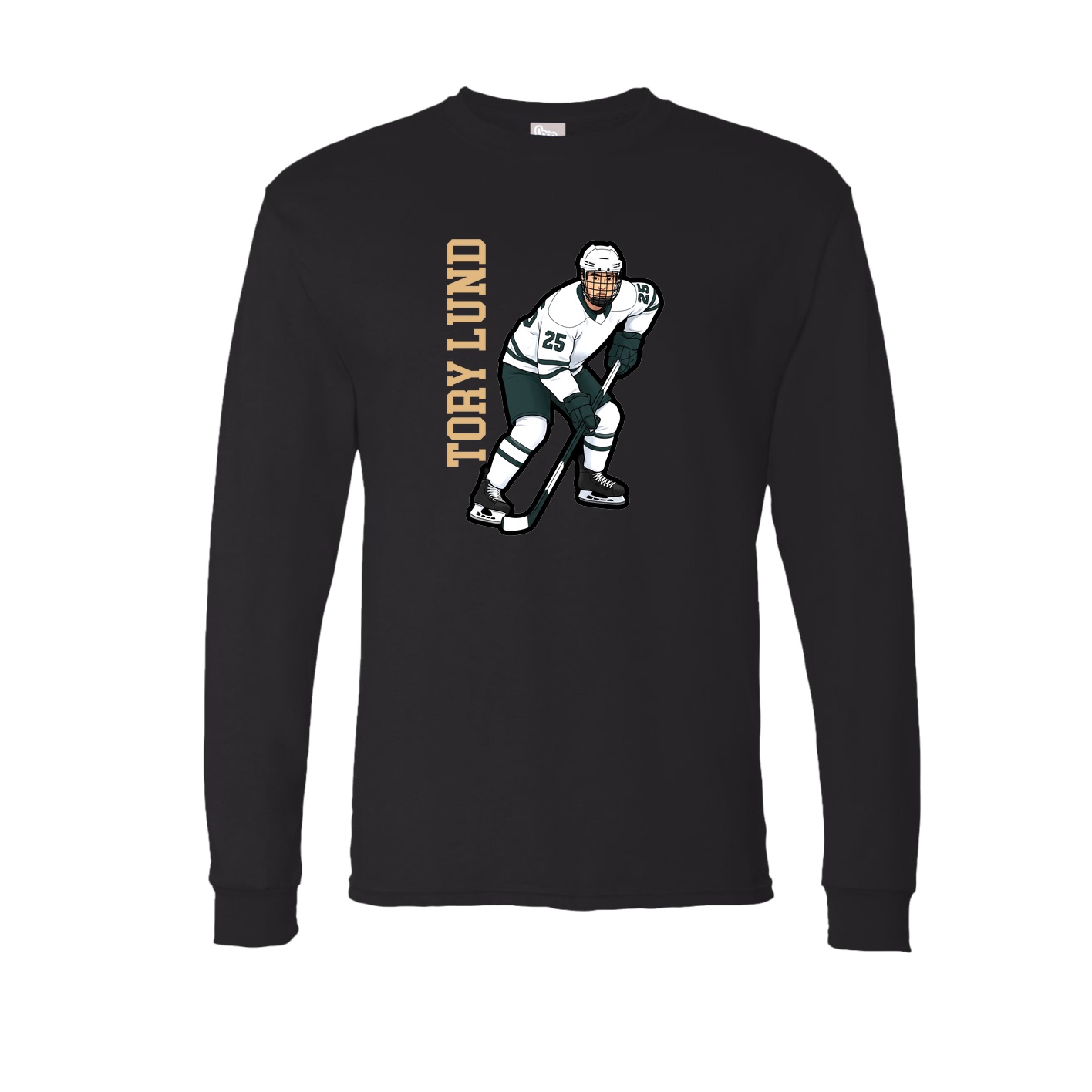 Long Sleeve Tee — Name Vertical in Black
