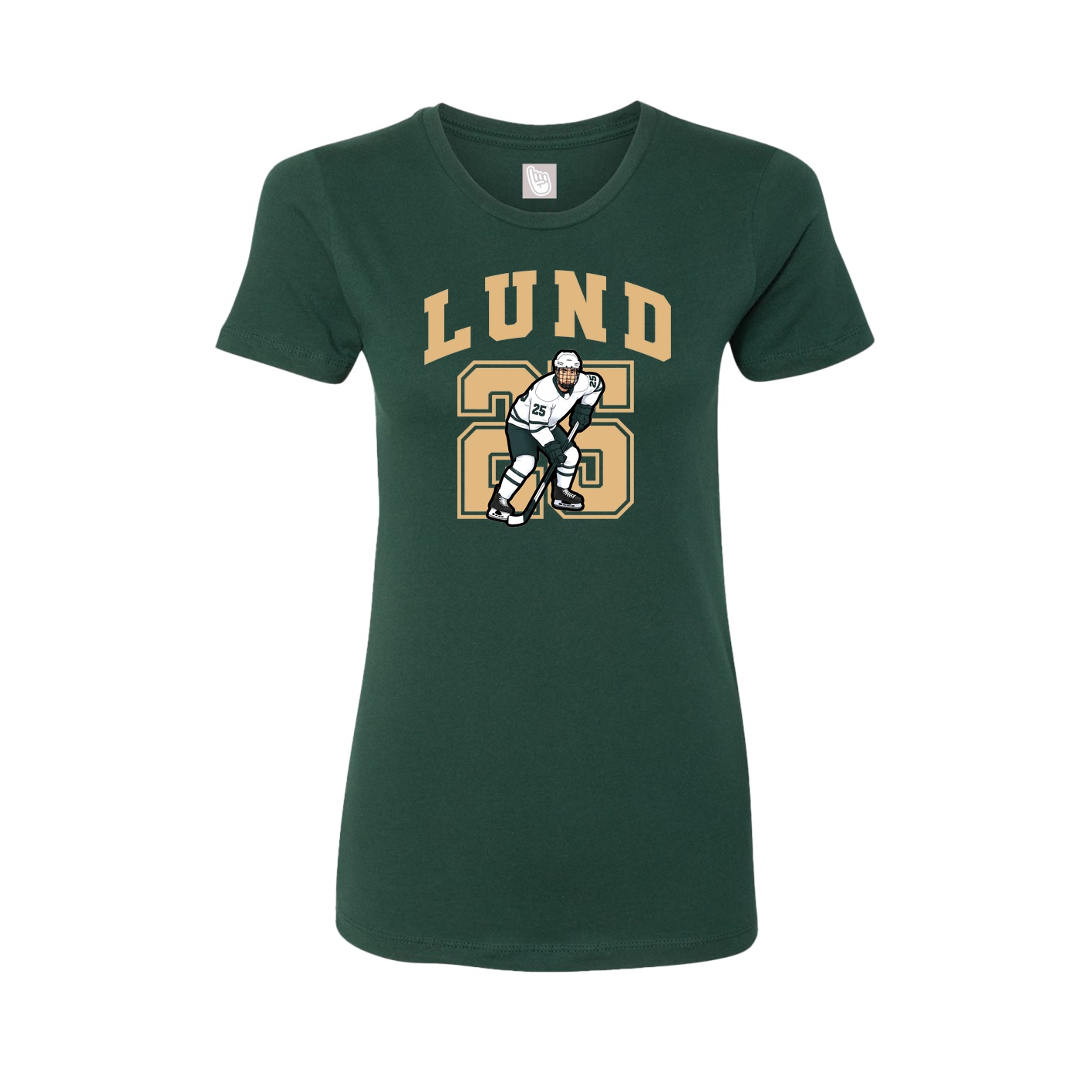Fitted Women's Tee — Number in Green