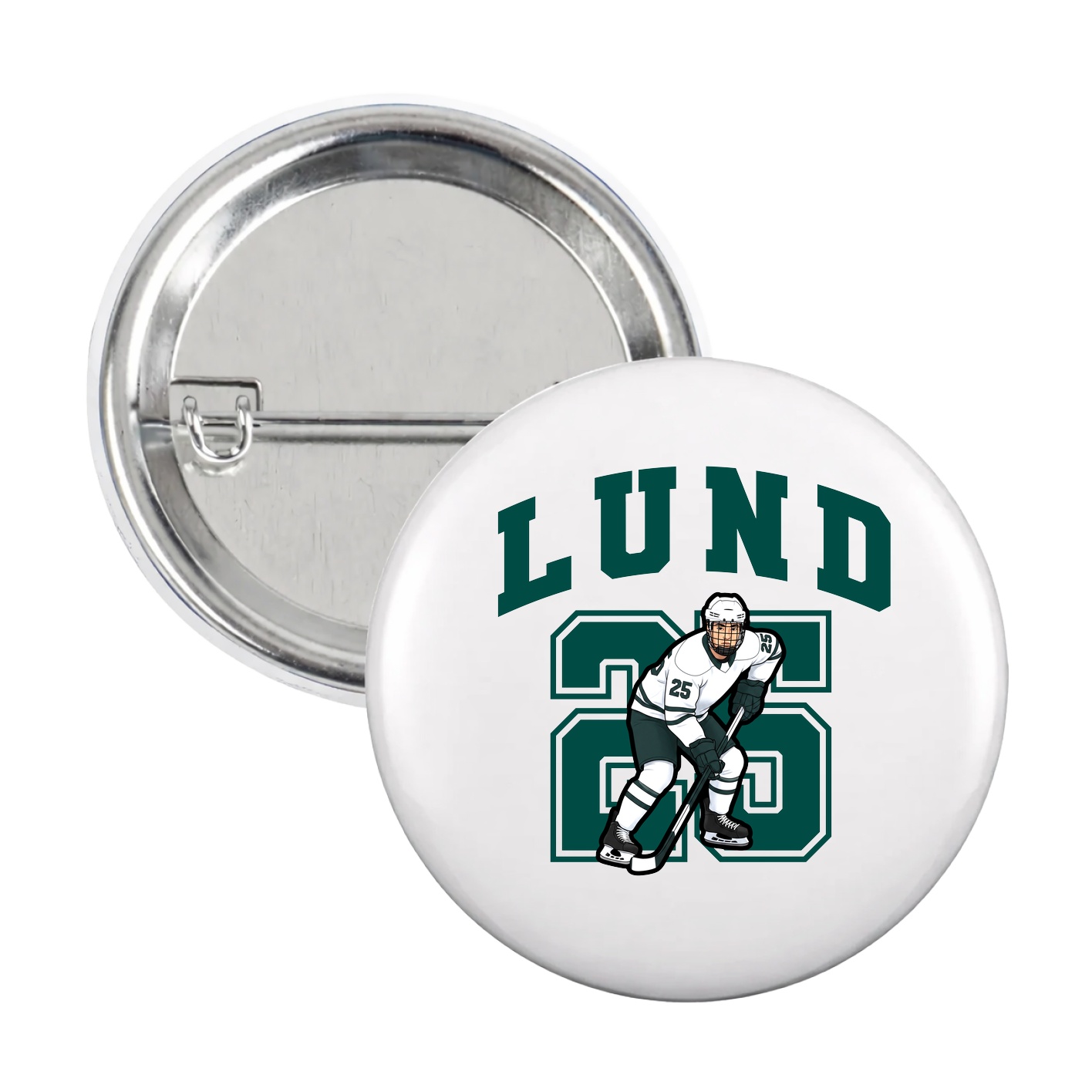 Game Day Button — Number in White