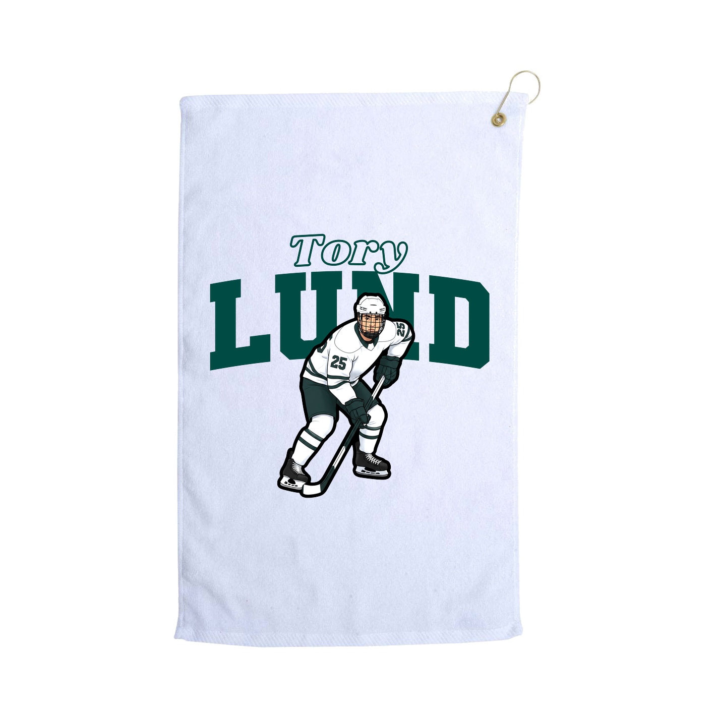 Golf Towel — Name Arch in White