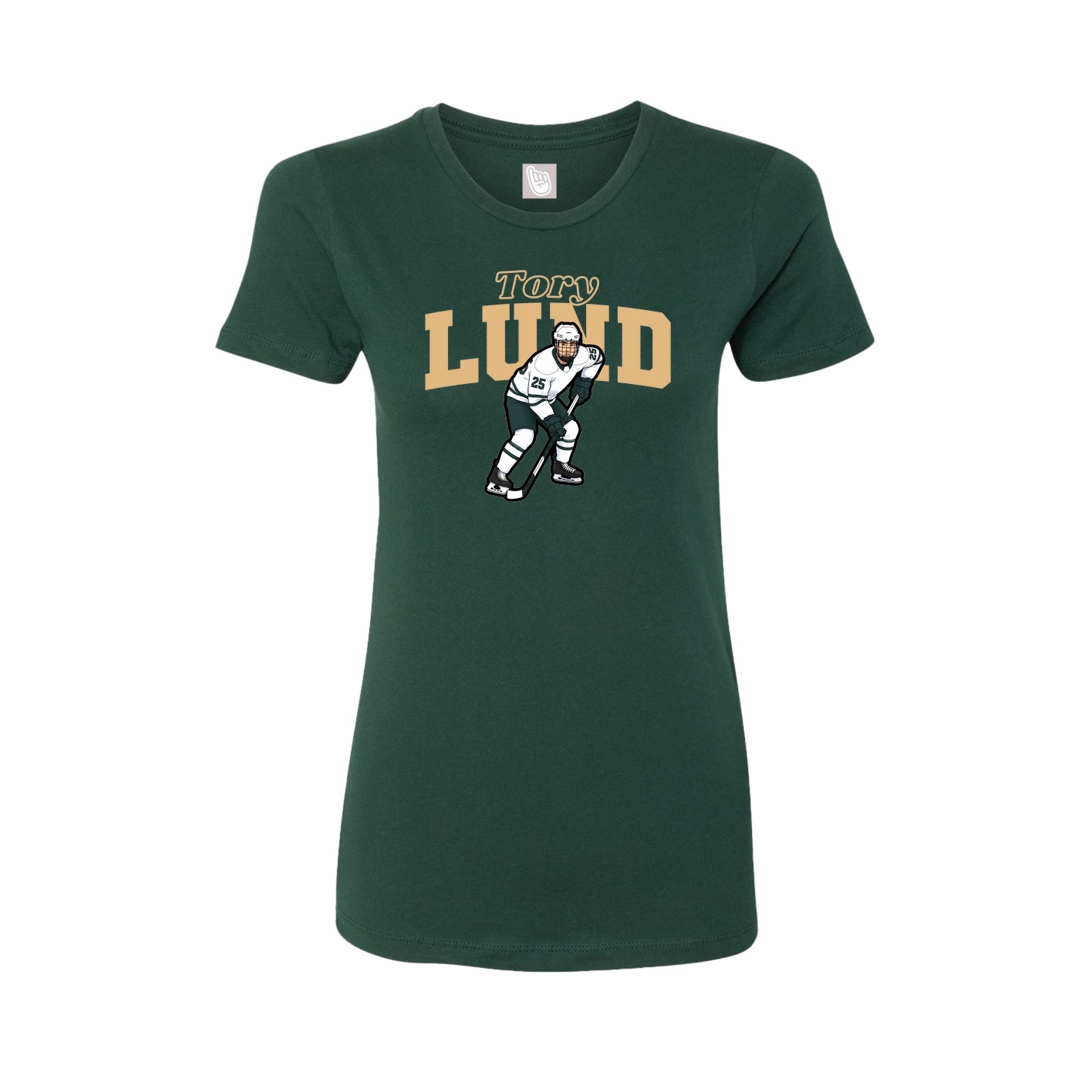 Fitted Women's Tee — Name Arch in Green