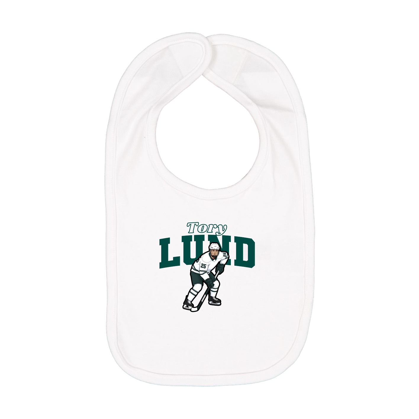 Infant Bib — Name Arch in White