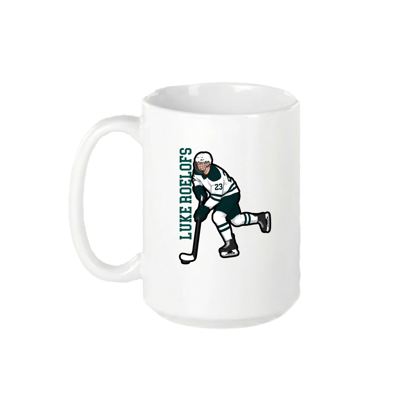 15oz Coffee Mug — Name Vertical in White