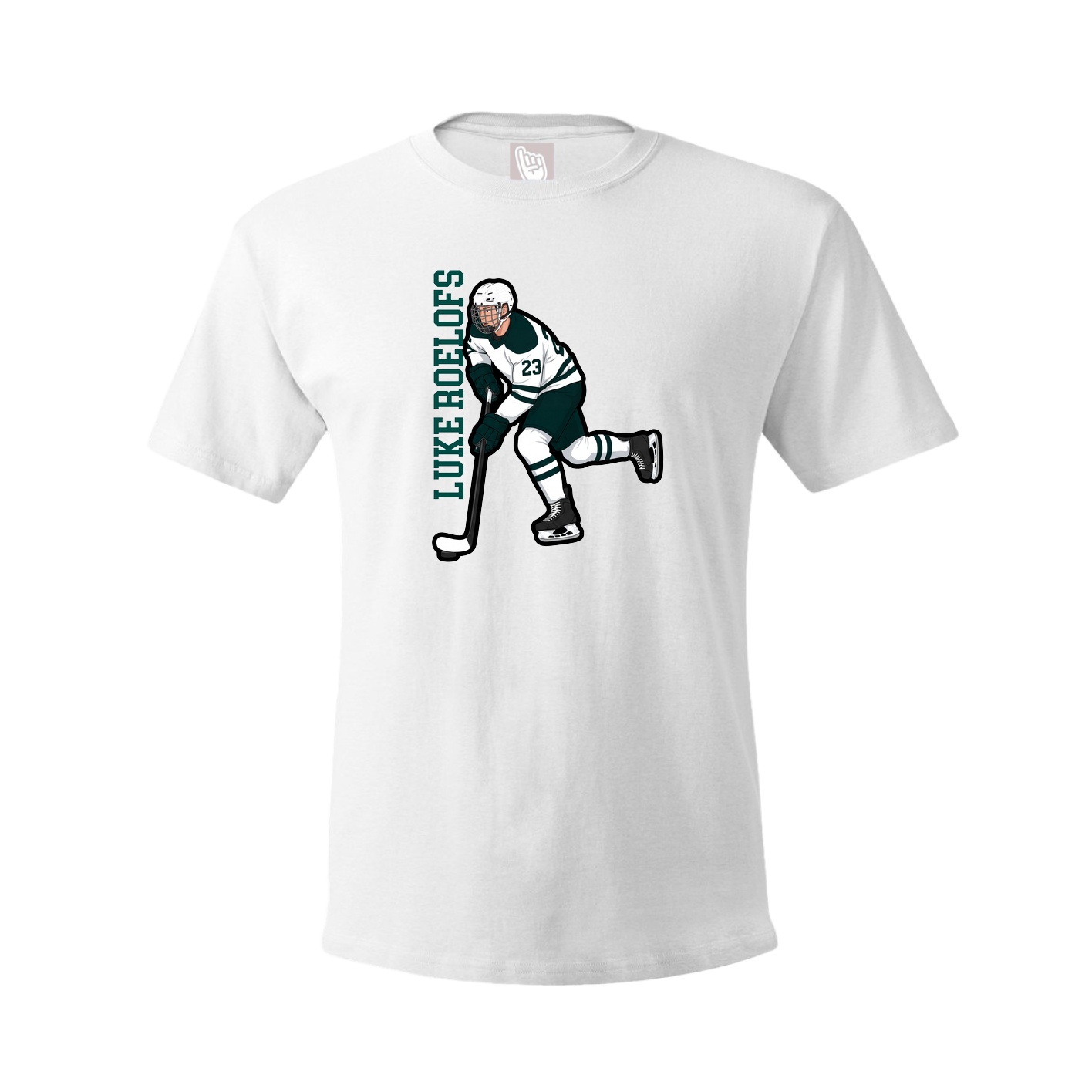 Youth Tee — Name Vertical in White