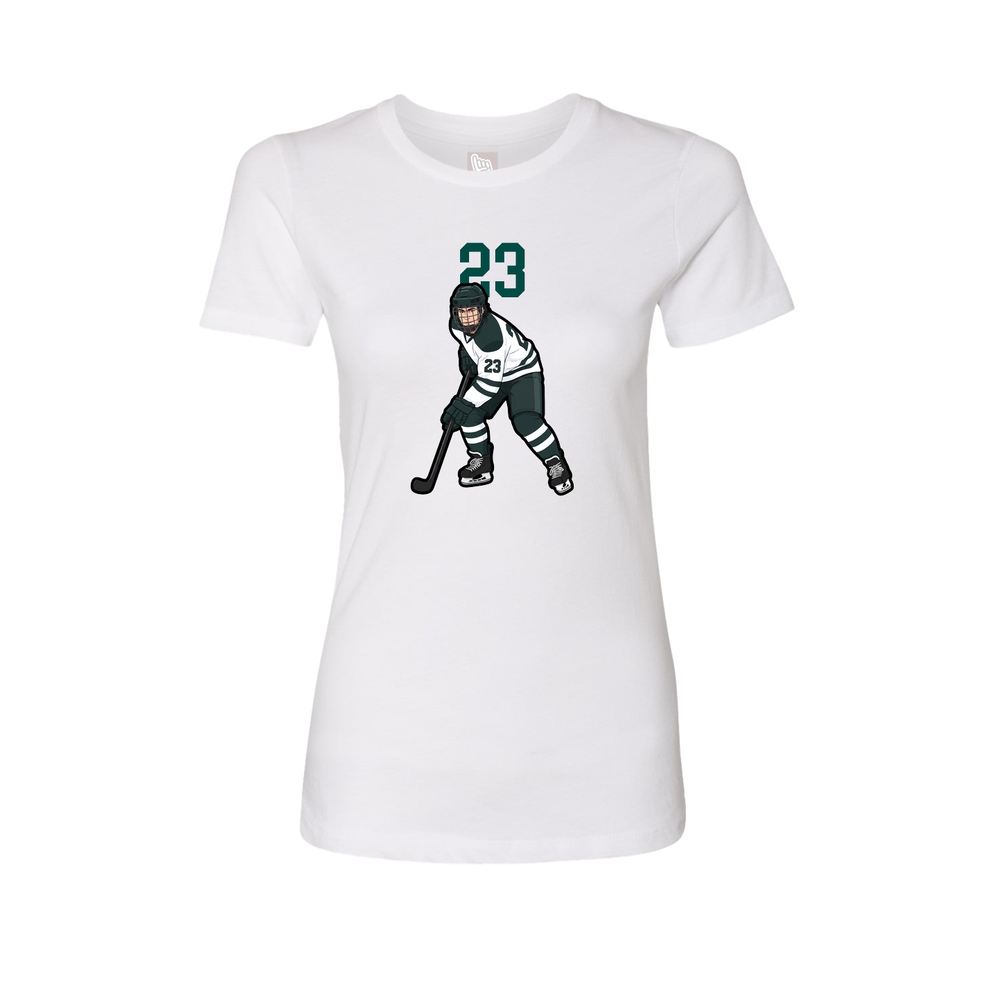 Fitted Women's Tee — Number Top in White