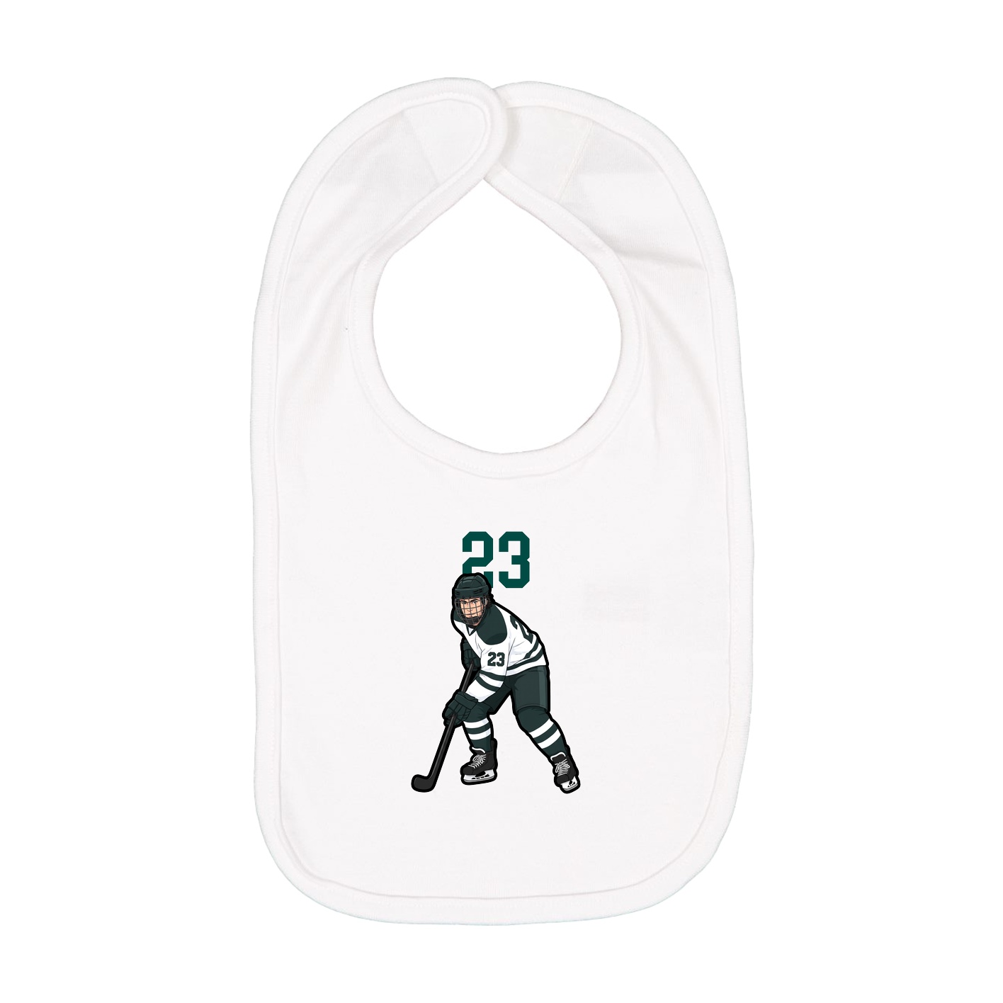 Infant Bib — Number Top in White