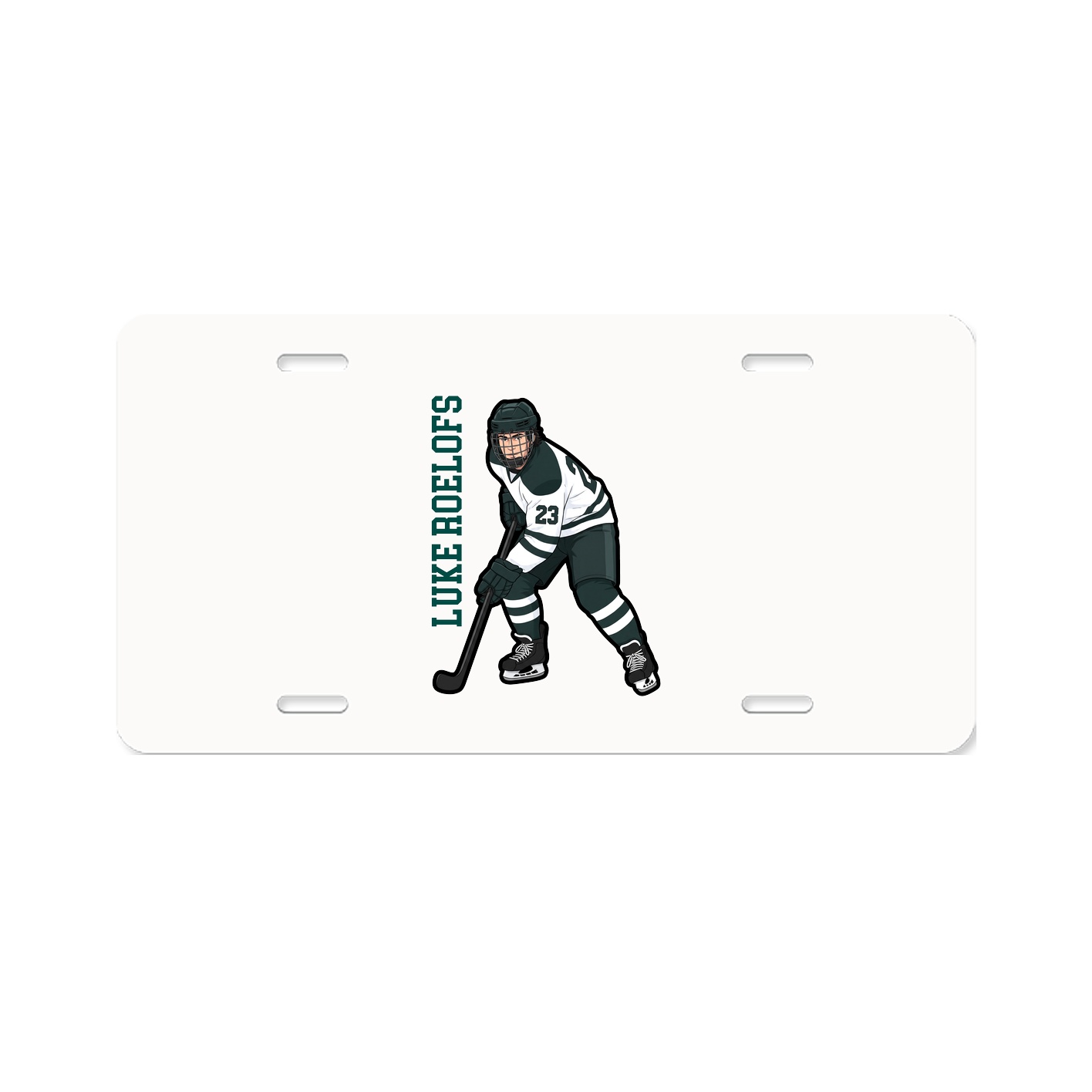License Plate — Name Vertical in Classic