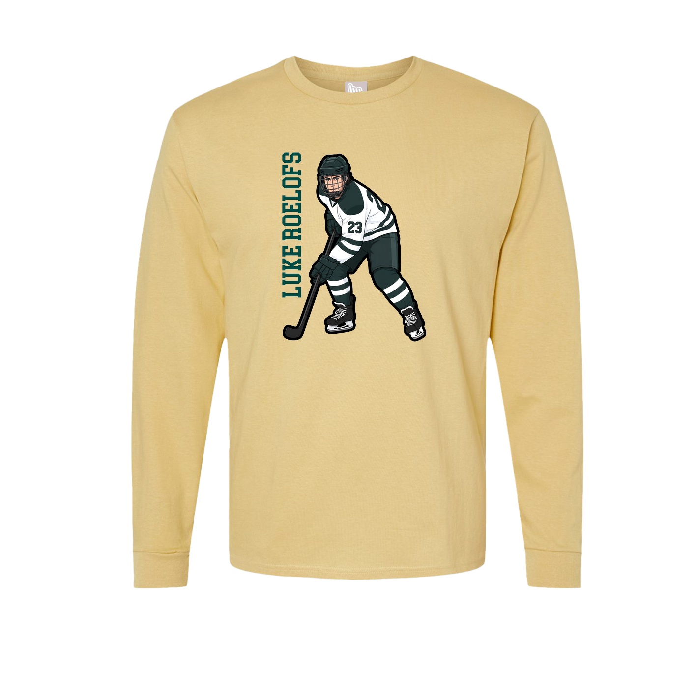 Long Sleeve Tee — Name Vertical in Vegas Gold